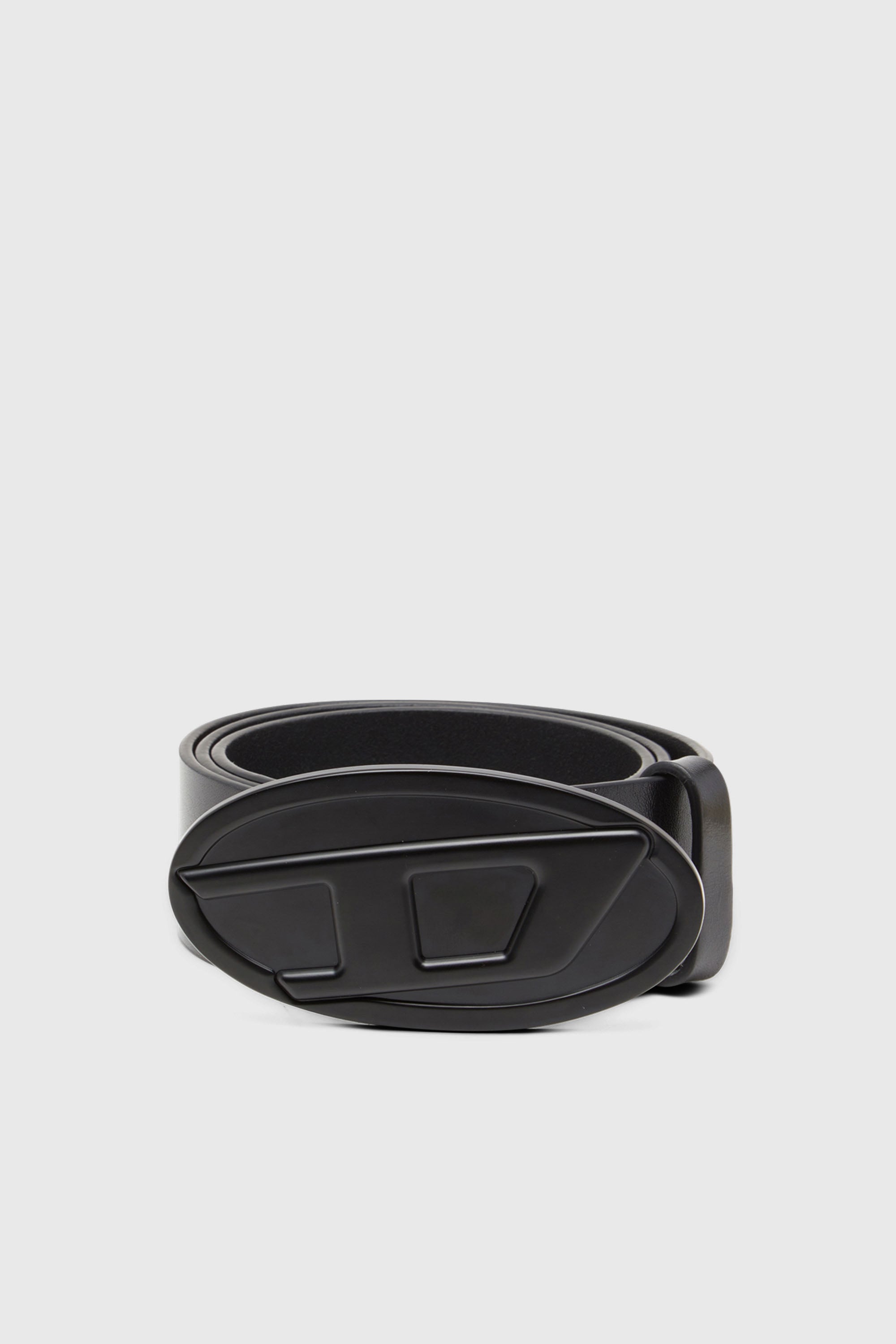 Diesel - B-1DR 2.0, Cintur&oacute;n 4 cm de cuero con placa Oval D Mujer in Negro - 1