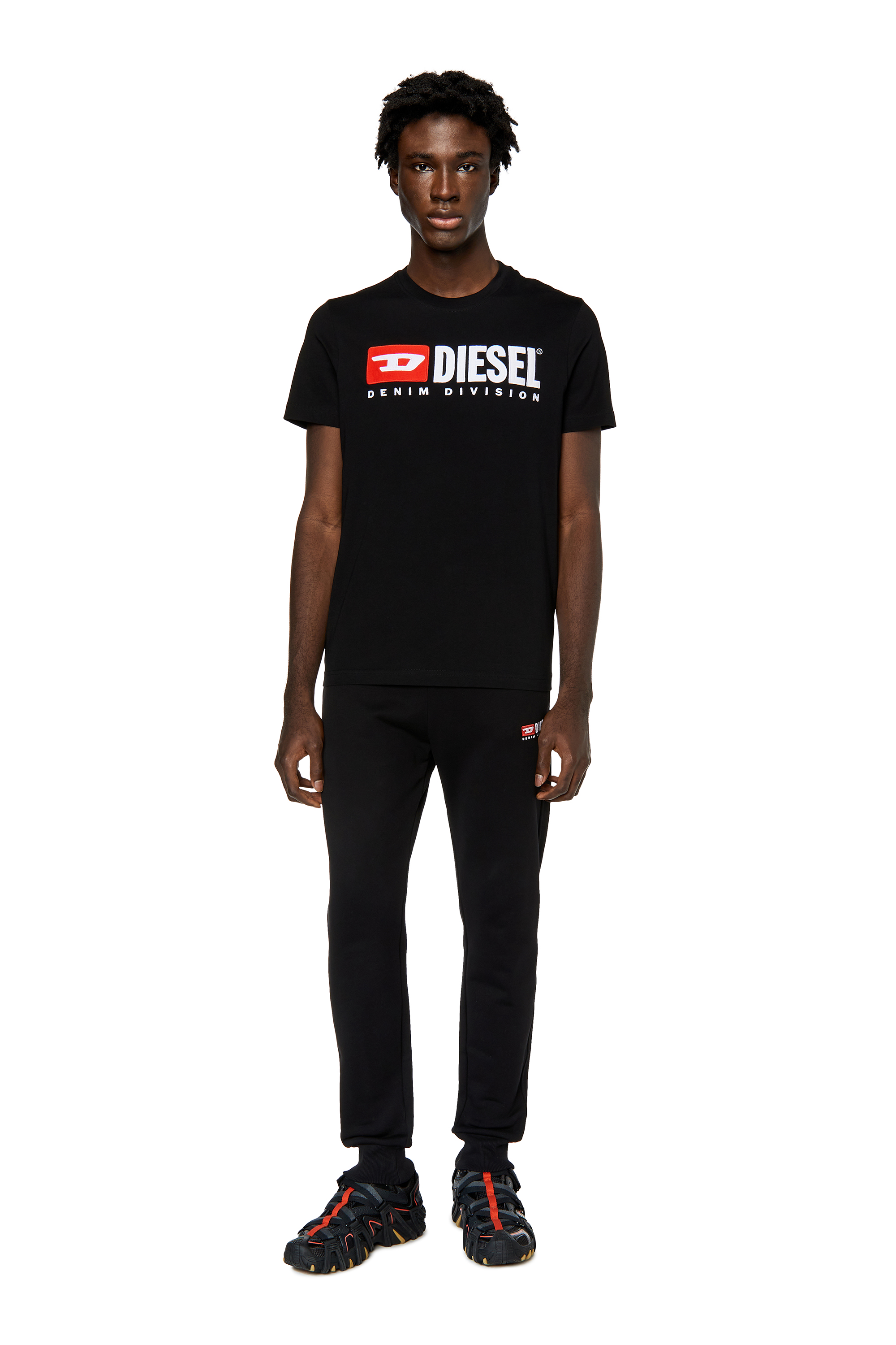 Diesel - T-DIEGOR-DIV, Man's T-shirt with embroidered logo in Black - 2