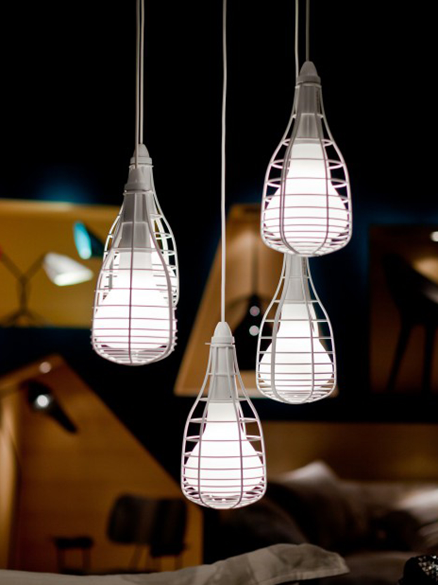 Diesel - CAGE SOSPENSIONE MIC, Lámpara blanca con jaula decorativa Unisex in Blanco - 3