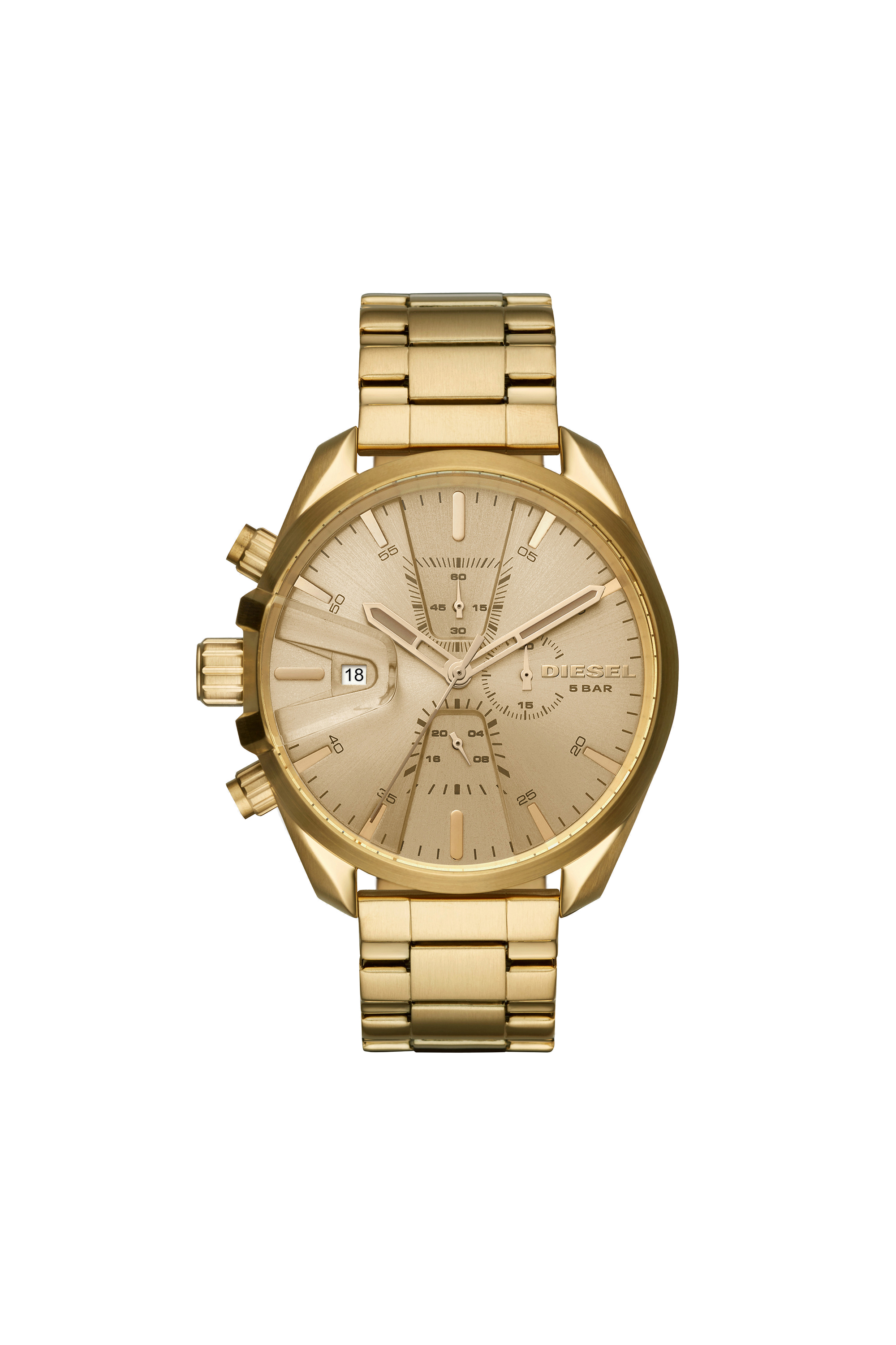 DZ4475 Man: Gold watch with single-link strap, 47 mm | Diesel