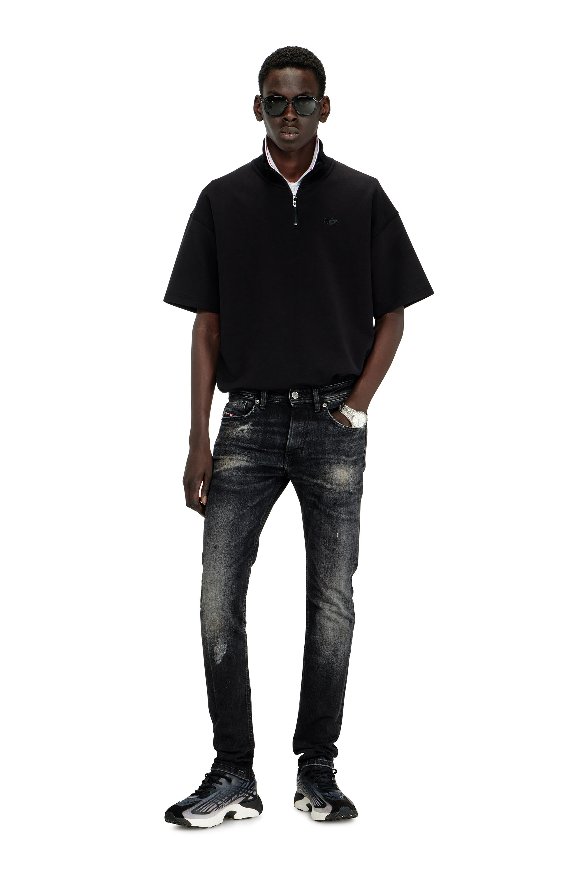 Diesel - Skinny Jeans 1979 Sleenker 0DBDP Hombre, Negro/Gris oscuro - 2