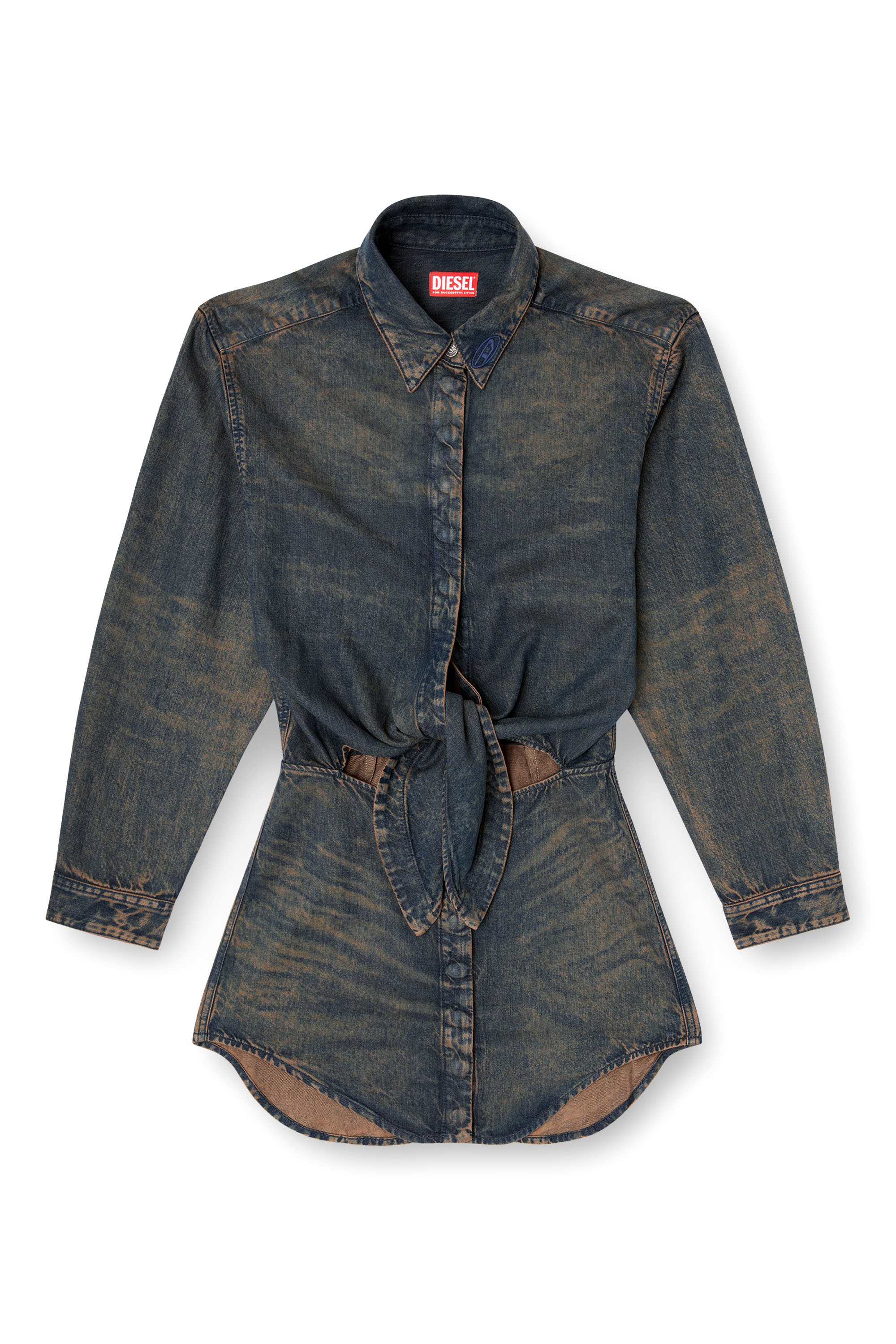 Diesel - DE-SUSAN-S, Robe en denim fluide Femme in Bleu - 2