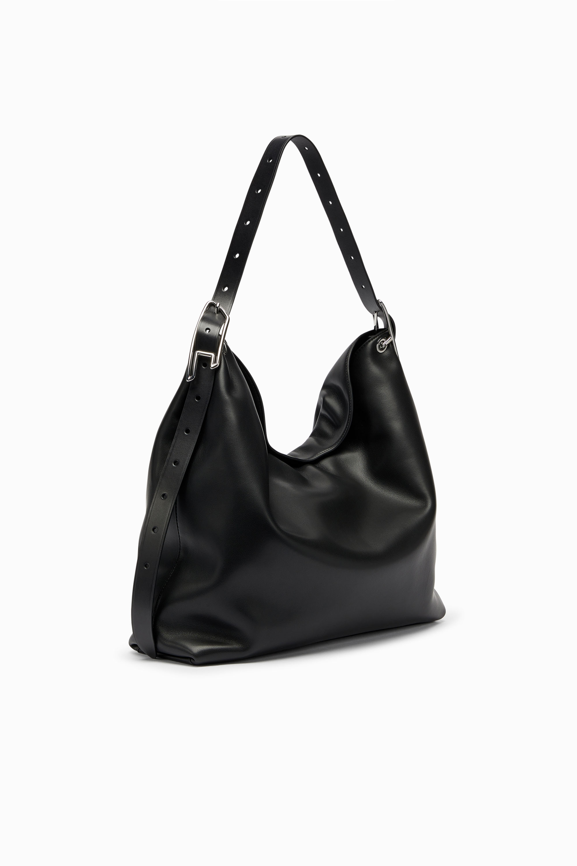 Diesel - D-LINE HOBO, Female's D-Line-Leather hobo bag in Black - 2