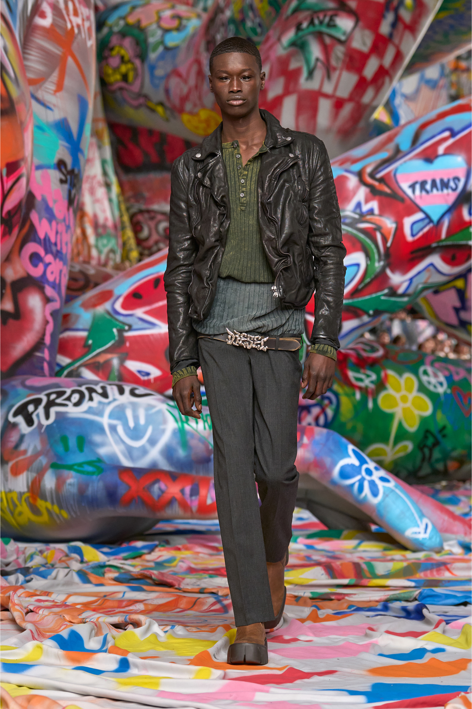 Diesel - L-UNCAN, Man's Biker jacket in boiled leather in Black - 4