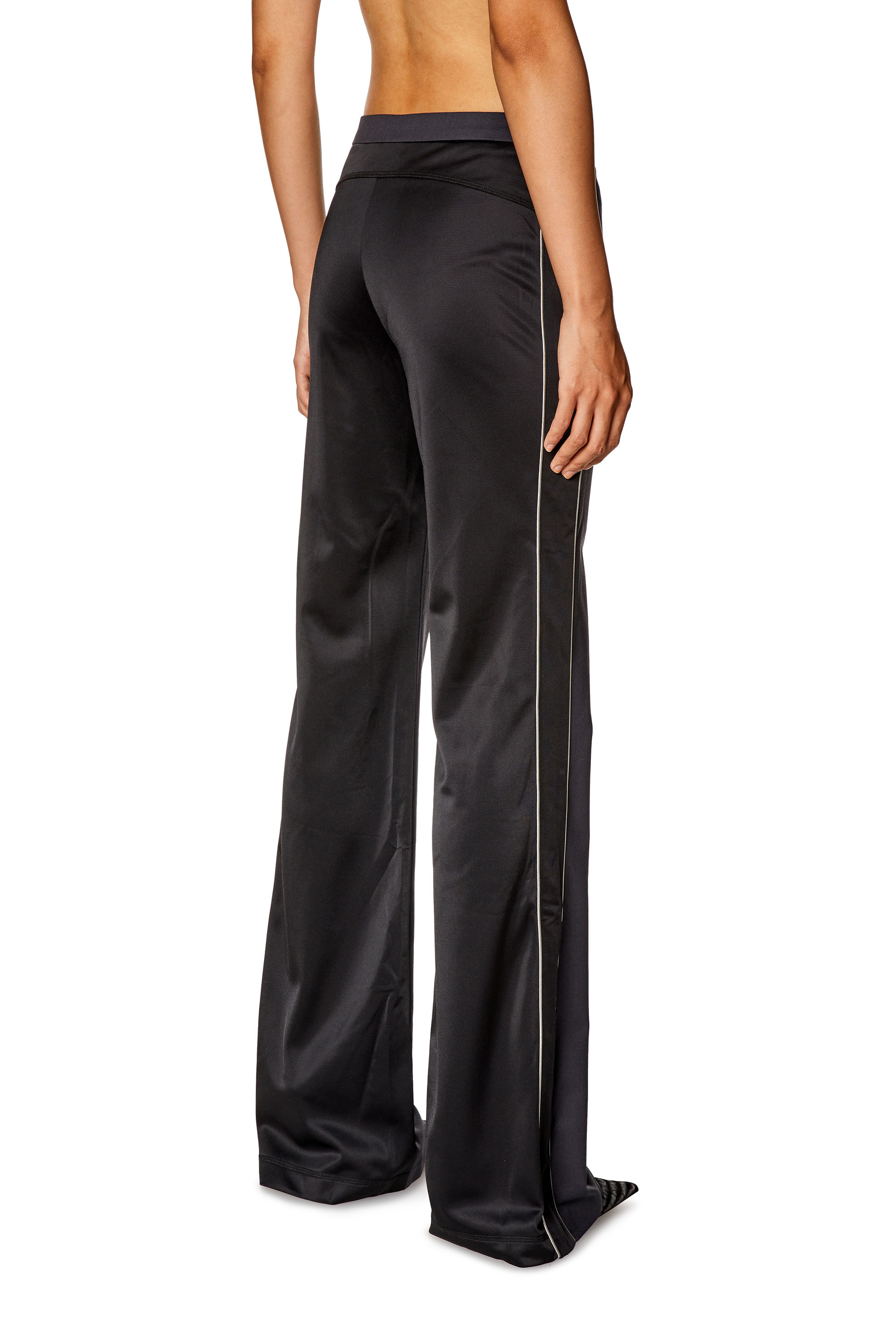 Diesel - P-FORTY, Woman's Flared pants in wool blend and double knit in Black/Grey - 4