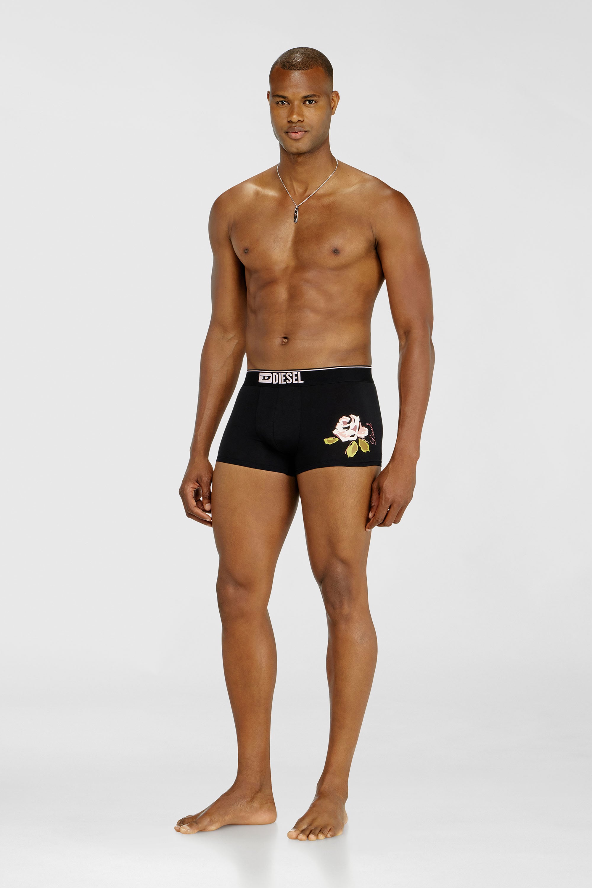 Diesel - DAMIEN-D-BOX-3PACK, Male's Three-pack stretch cotton trunks with floral motif in Multicolor/Black - 2