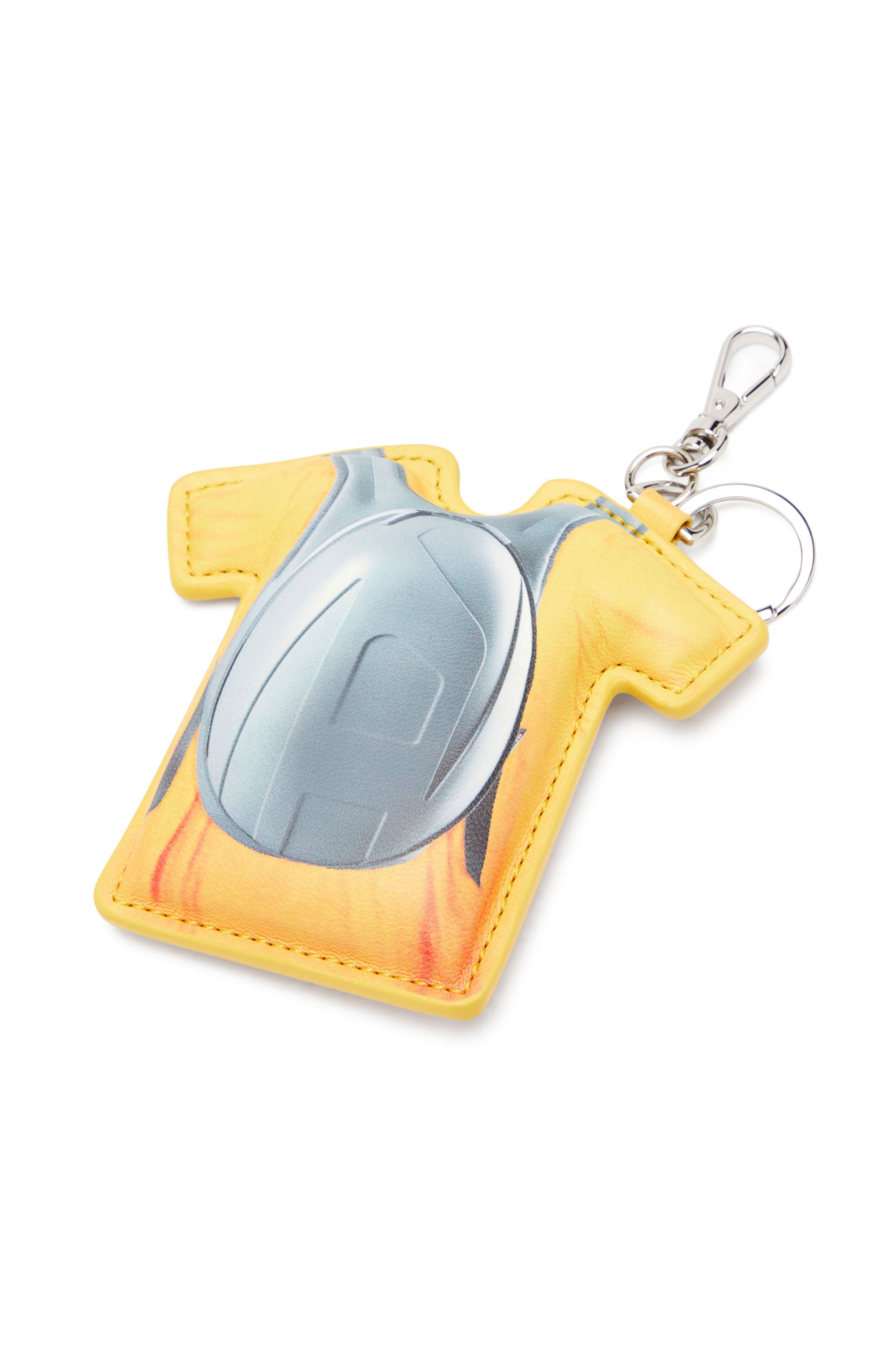 Diesel - TRUMP MICRO, Unisex's T-shirt shaped bag charm in Grey/Yellow - 3