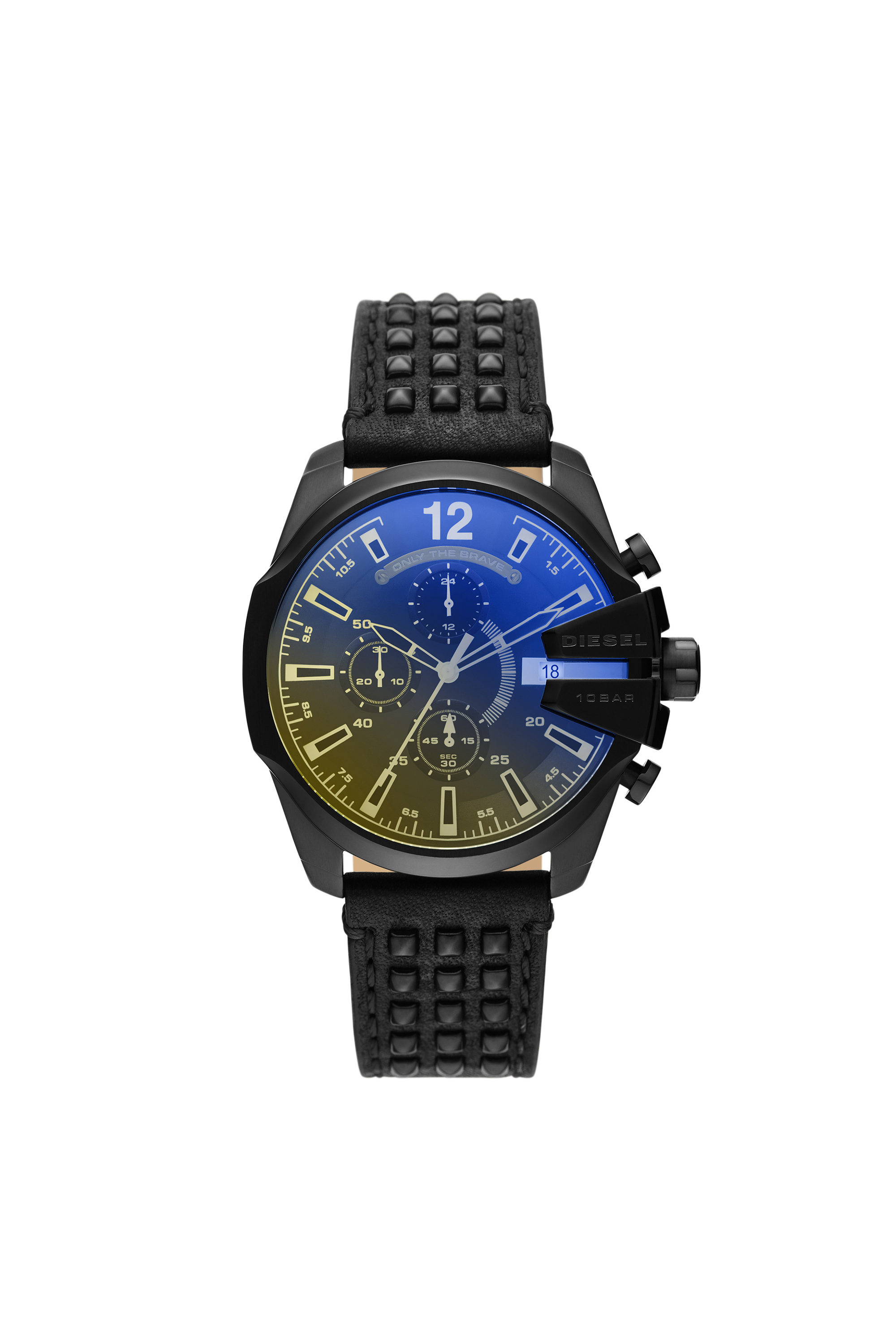 Baby Chief chronograph black leather watch