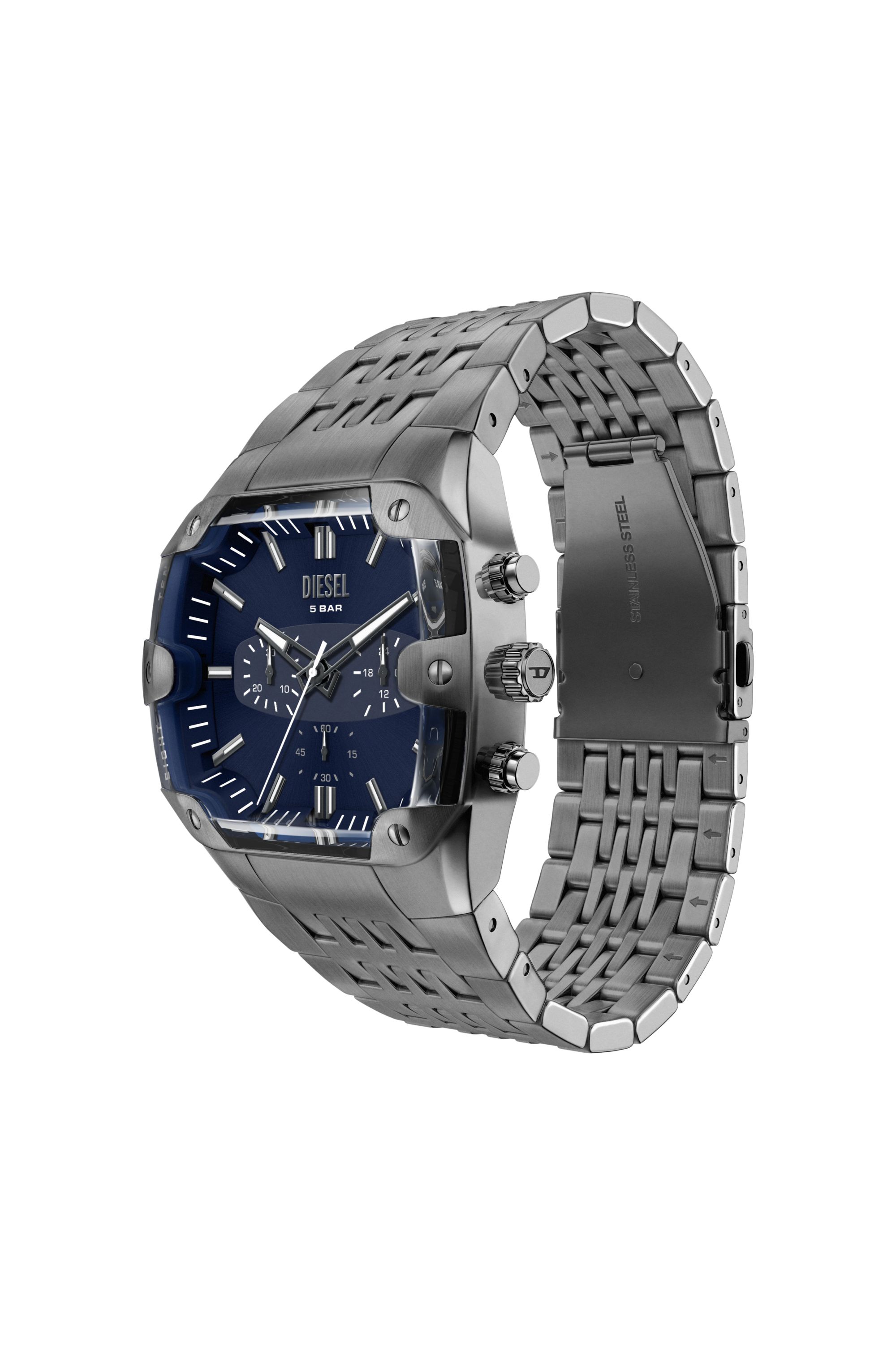 Diesel - DZ4717 WATCH, Reloj Spiked Cushion de acero inoxidable color gunmetal Hombre in Gris - 5