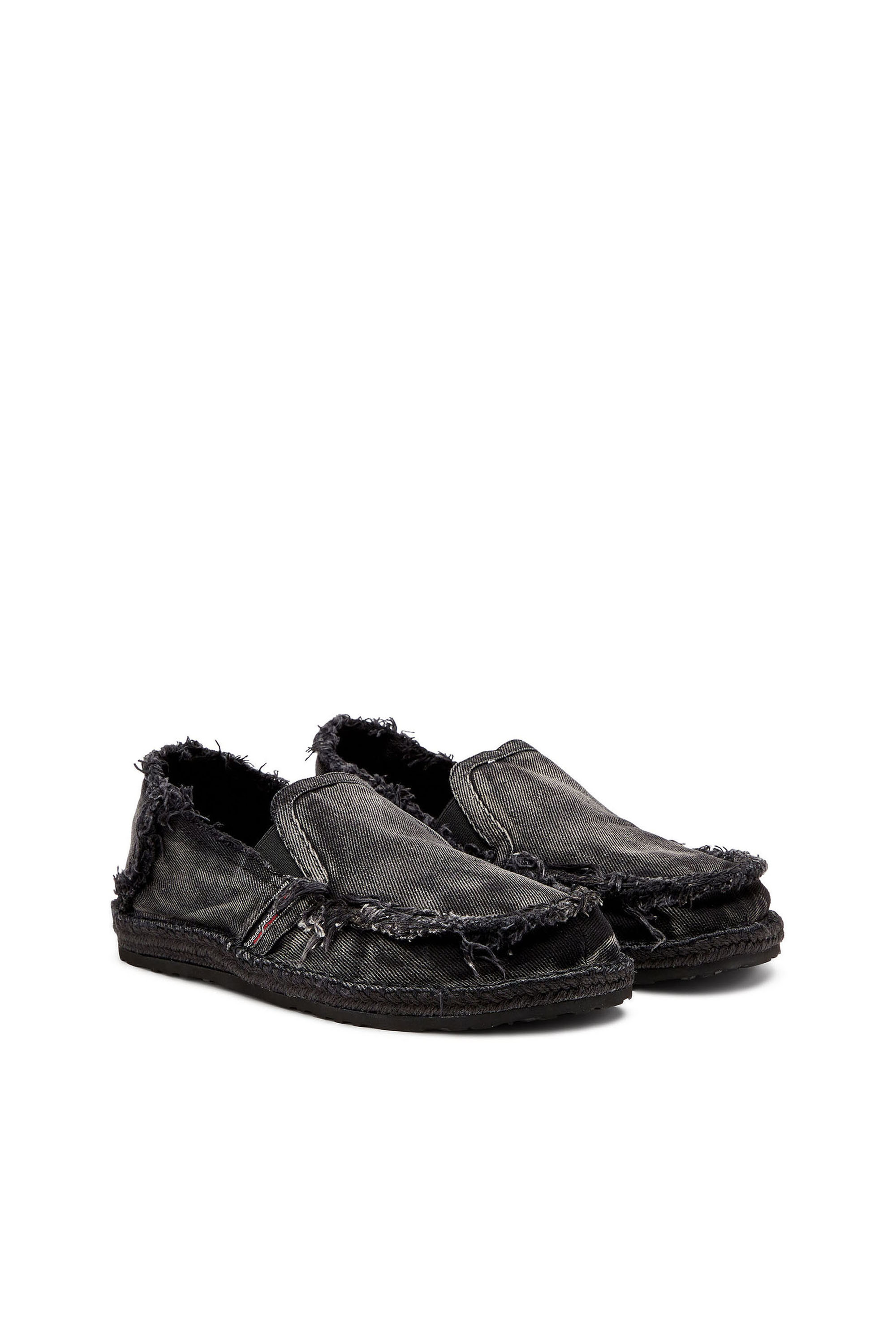 Diesel - D-LUKAS ESP, D-Lukas - Espadrilles en denim effiloch&eacute; Homme in Noir - 2