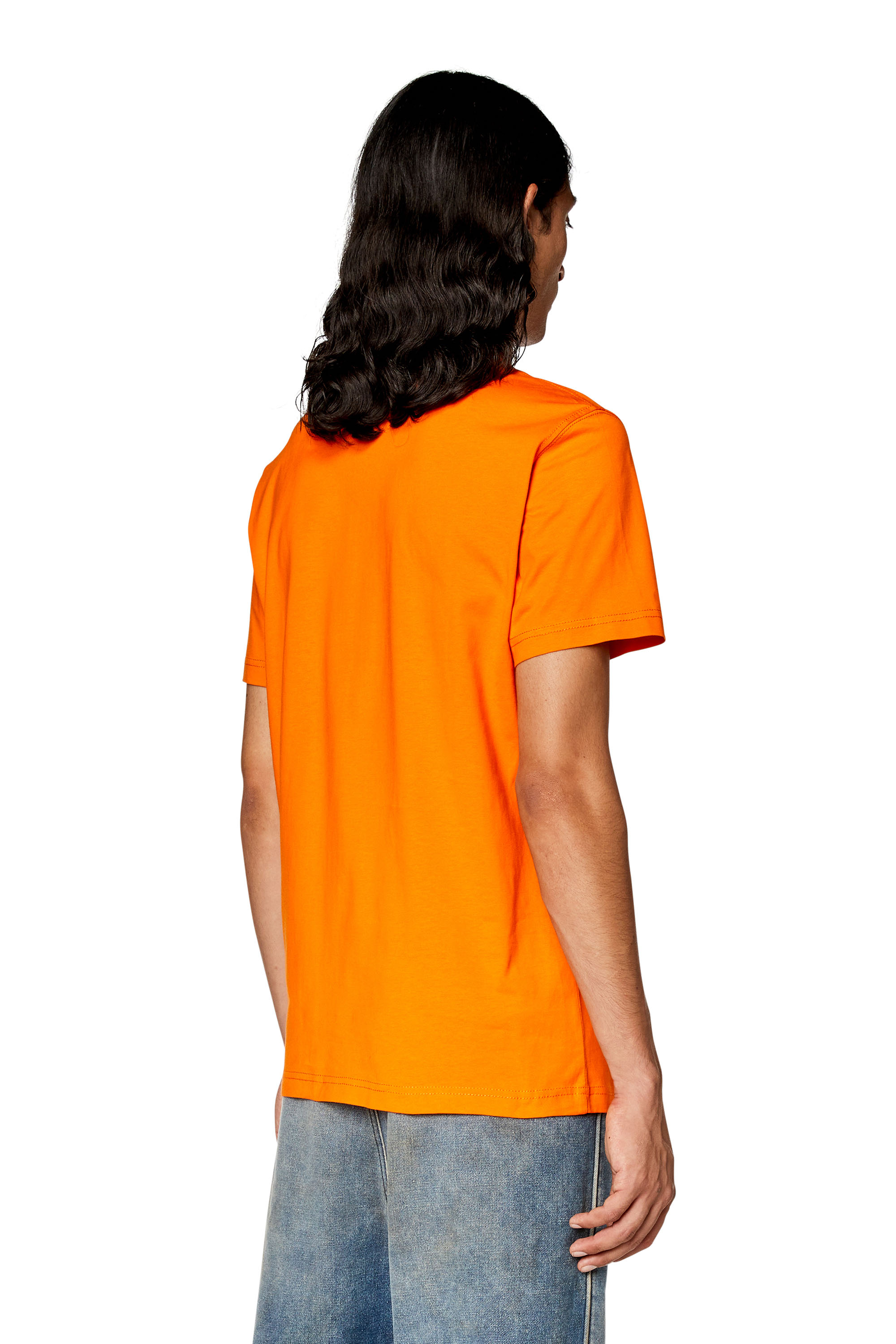 Diesel - T-DIEGOR-L11, Man's T-shirt with Diesel puff print in Orange - 4