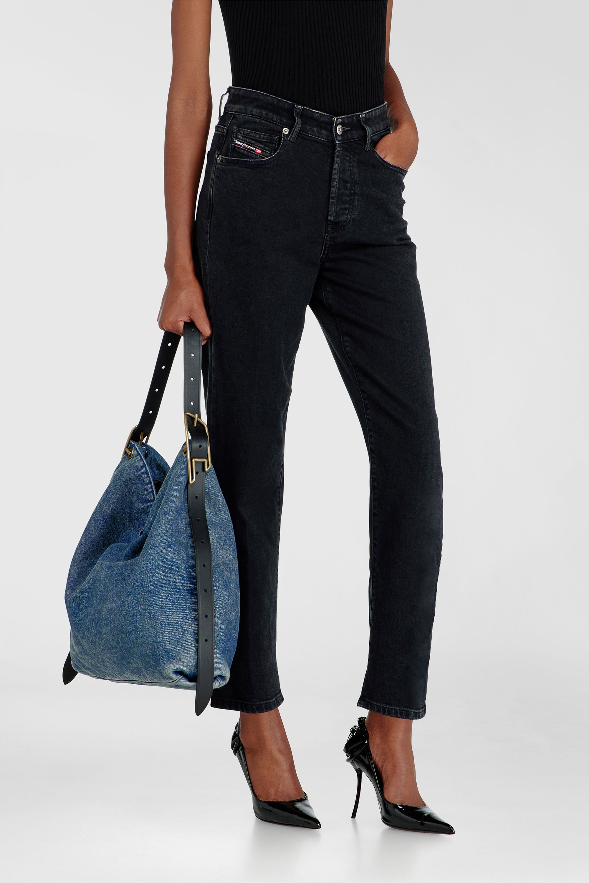 Diesel - Regular Jeans 1981 D-Went 09N89 Mujer, Negro/Gris oscuro - 7