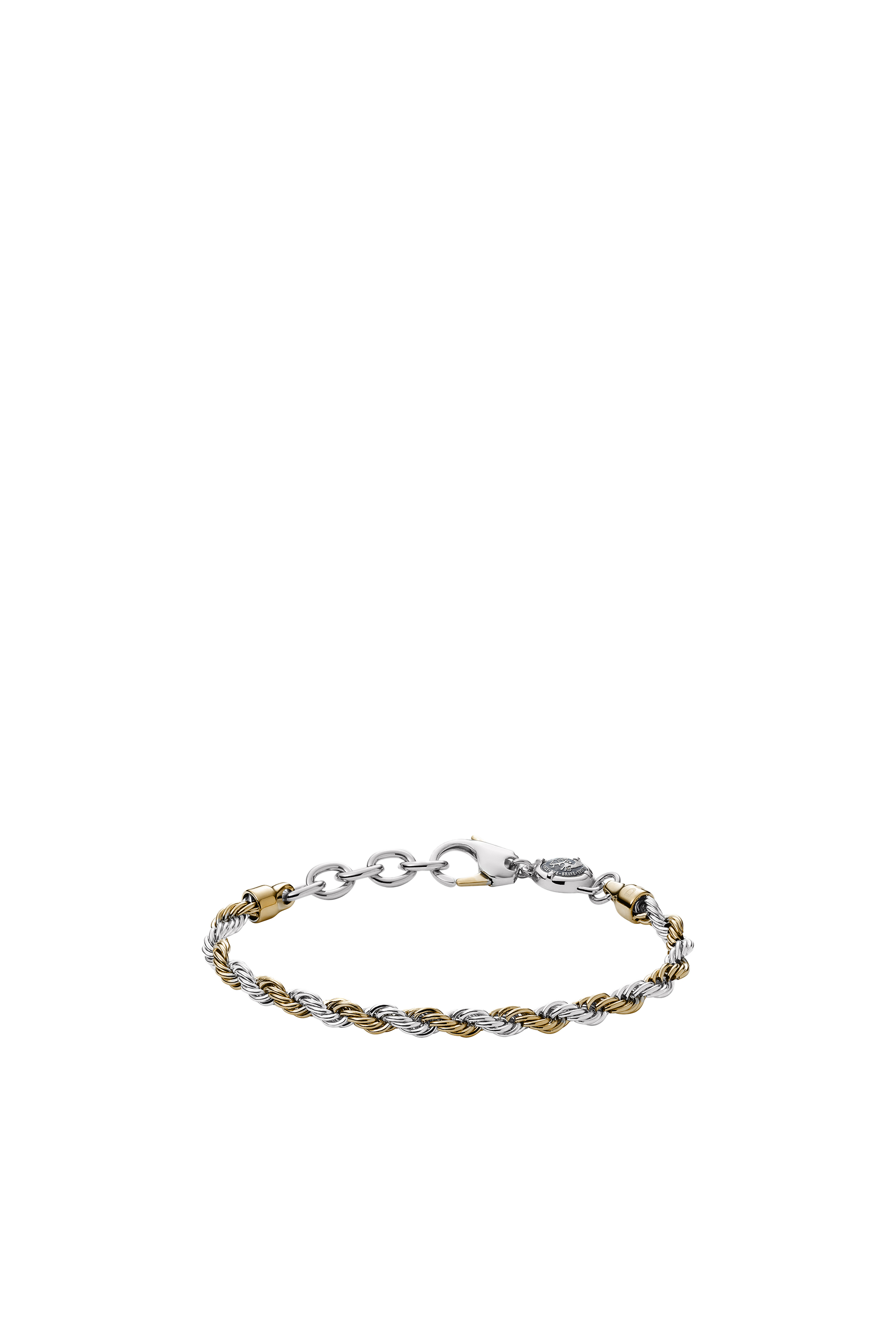 Pulsera trenzada en acero inoxidable bicolor