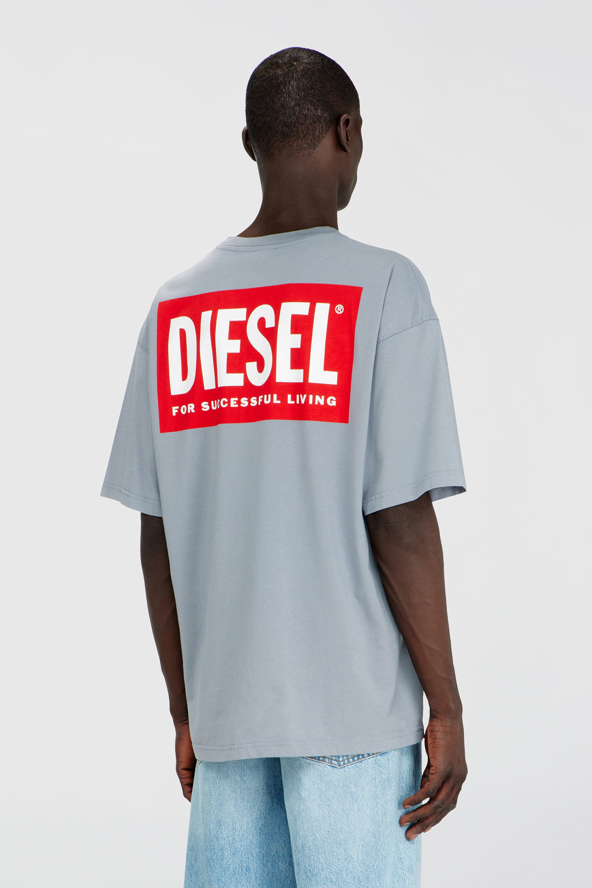Diesel - T-BOXT-BISK, Camiseta de algod&oacute;n con estampado Diesel Biscotto Hombre in Gris - 4
