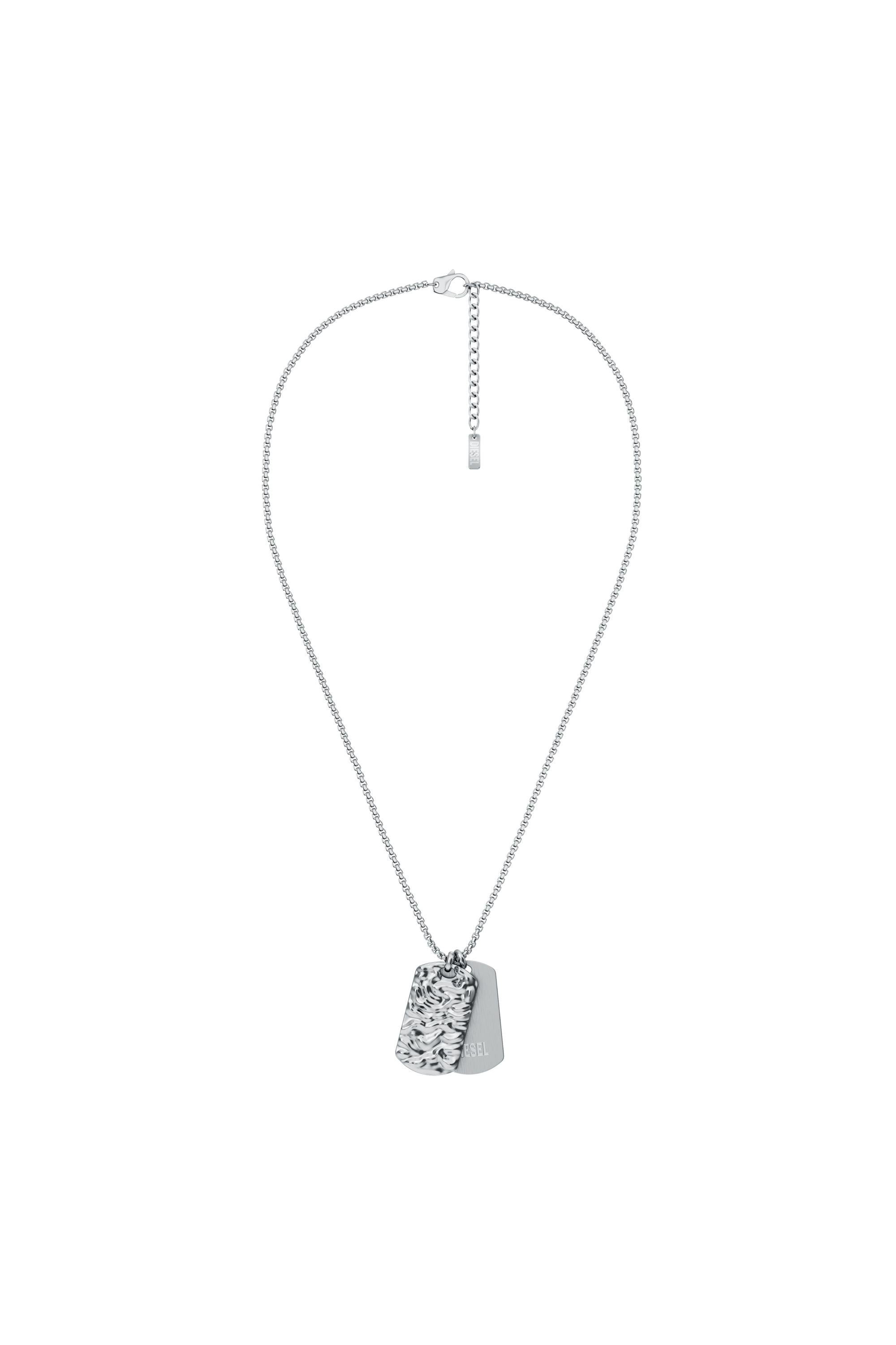Diesel - DX1735040, Unisex's Stainless Steel Dog Tag Necklace in Silver - 1