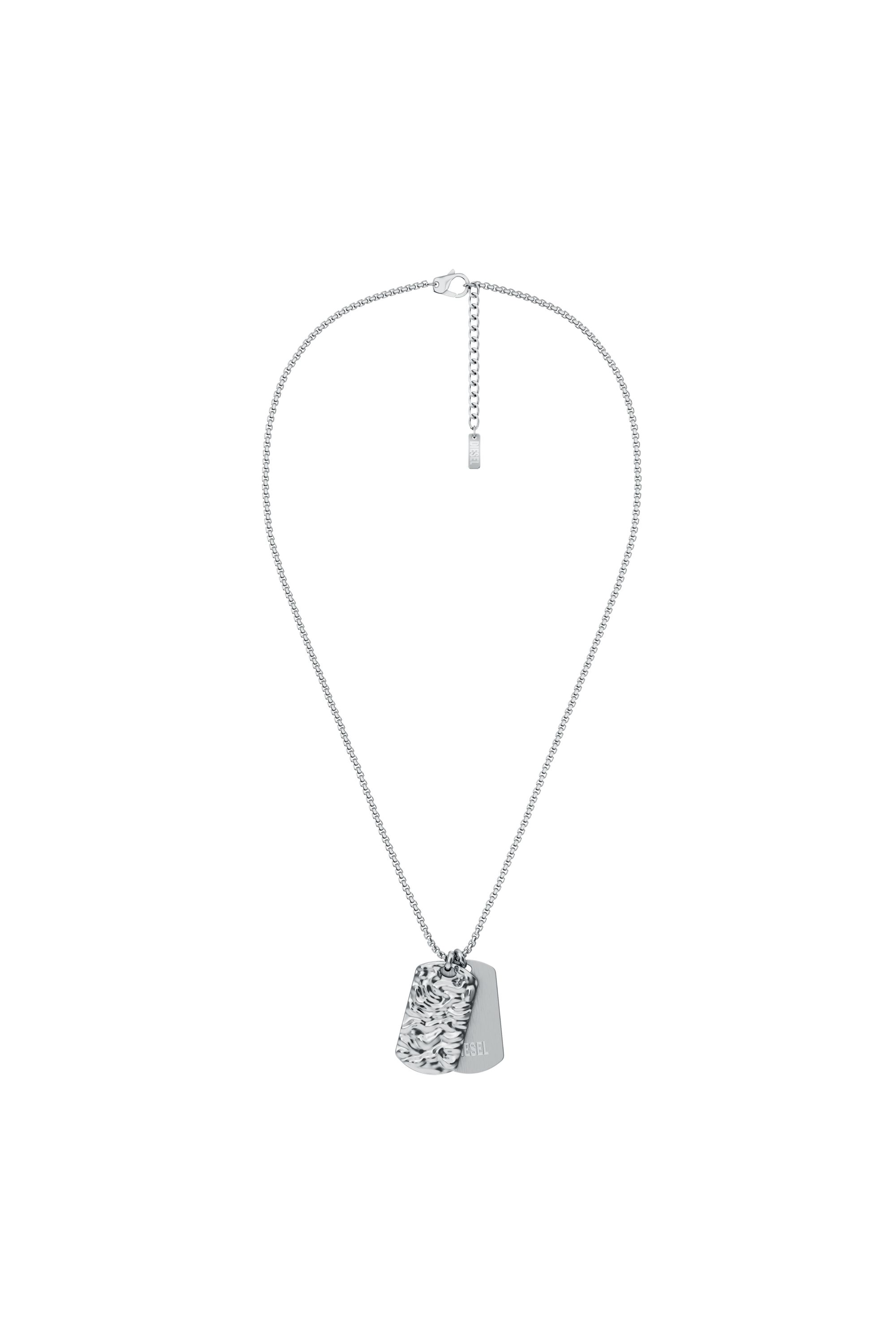 Diesel - DX1735040, Unisex's Stainless Steel Dog Tag Necklace in Silver - 1