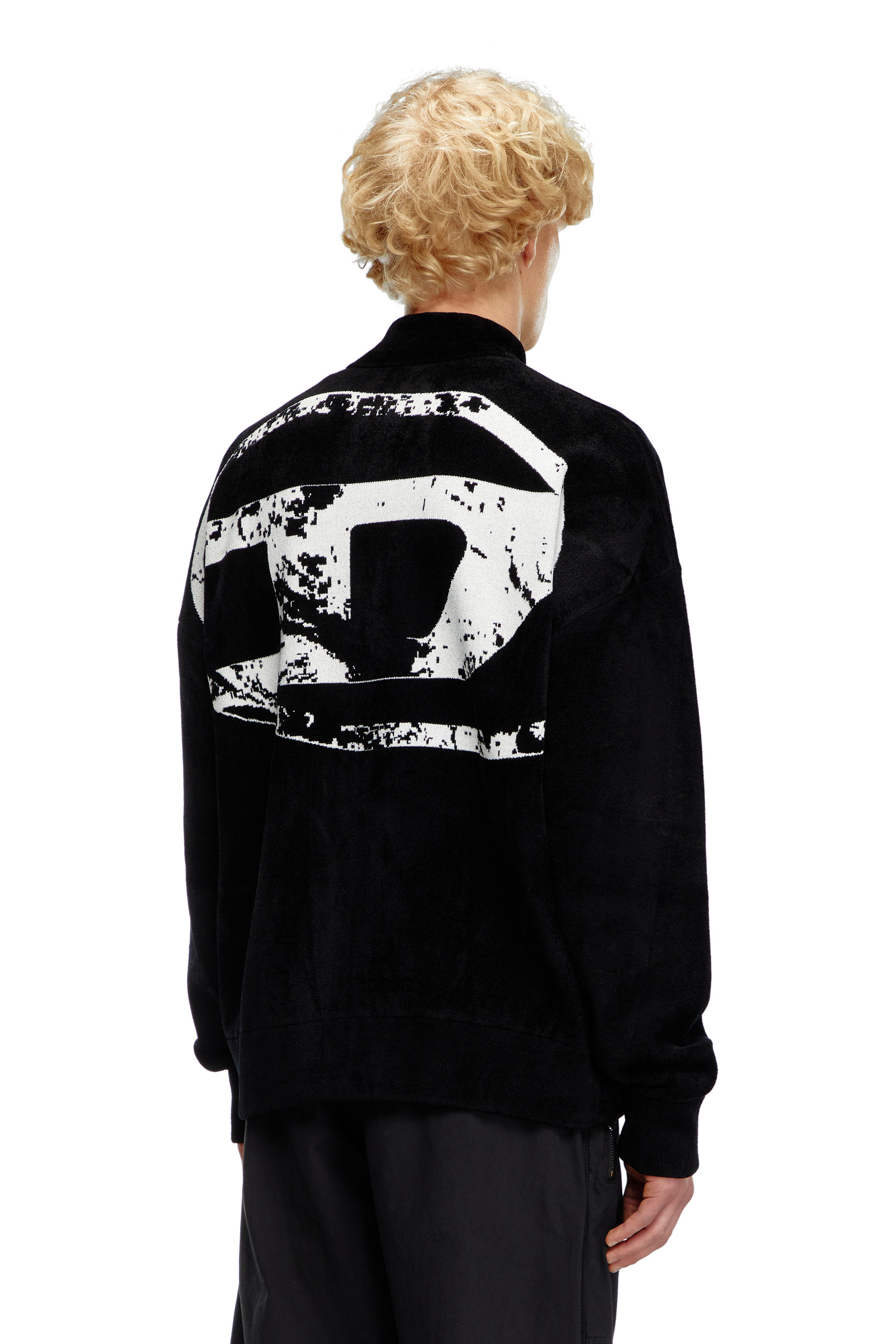 Diesel - K-TRIAJACK, Man's Track jacket with distressed oval D in Black - 4