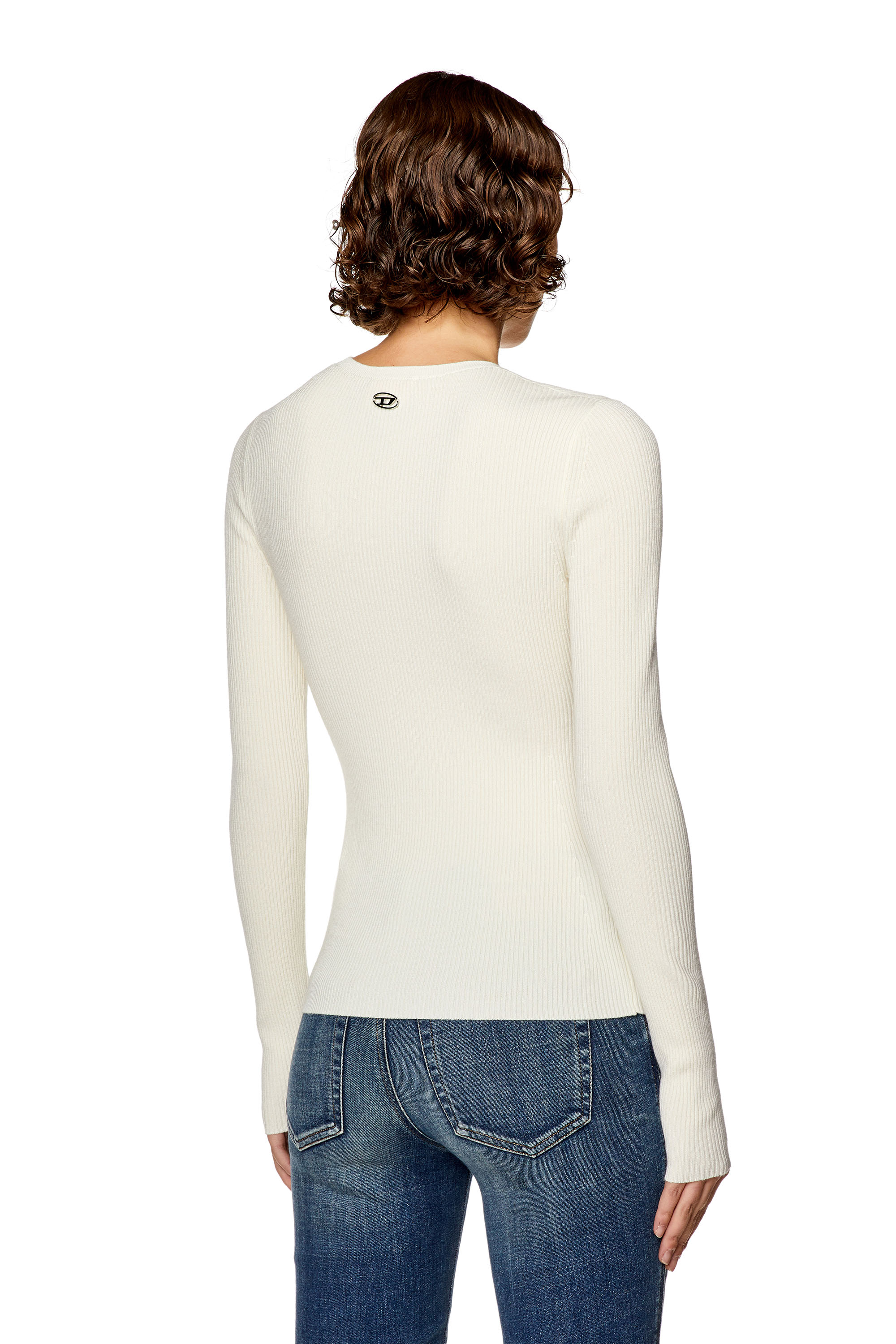 Diesel - M-PERIS, Woman's Wool-blend top with cut-out in White - 4
