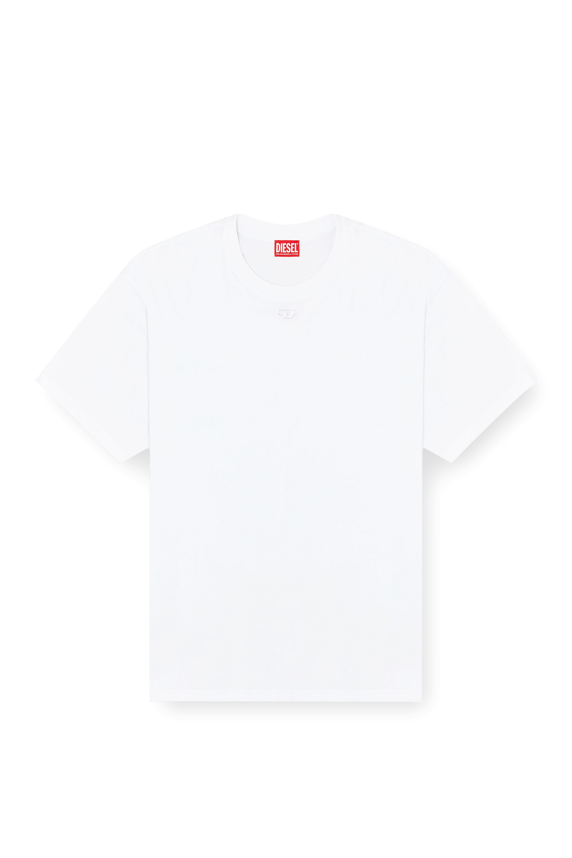 Diesel - T-BOXT-DCO, Man's Relaxed cotton T-shirt with Oval D embroidery in White - 3