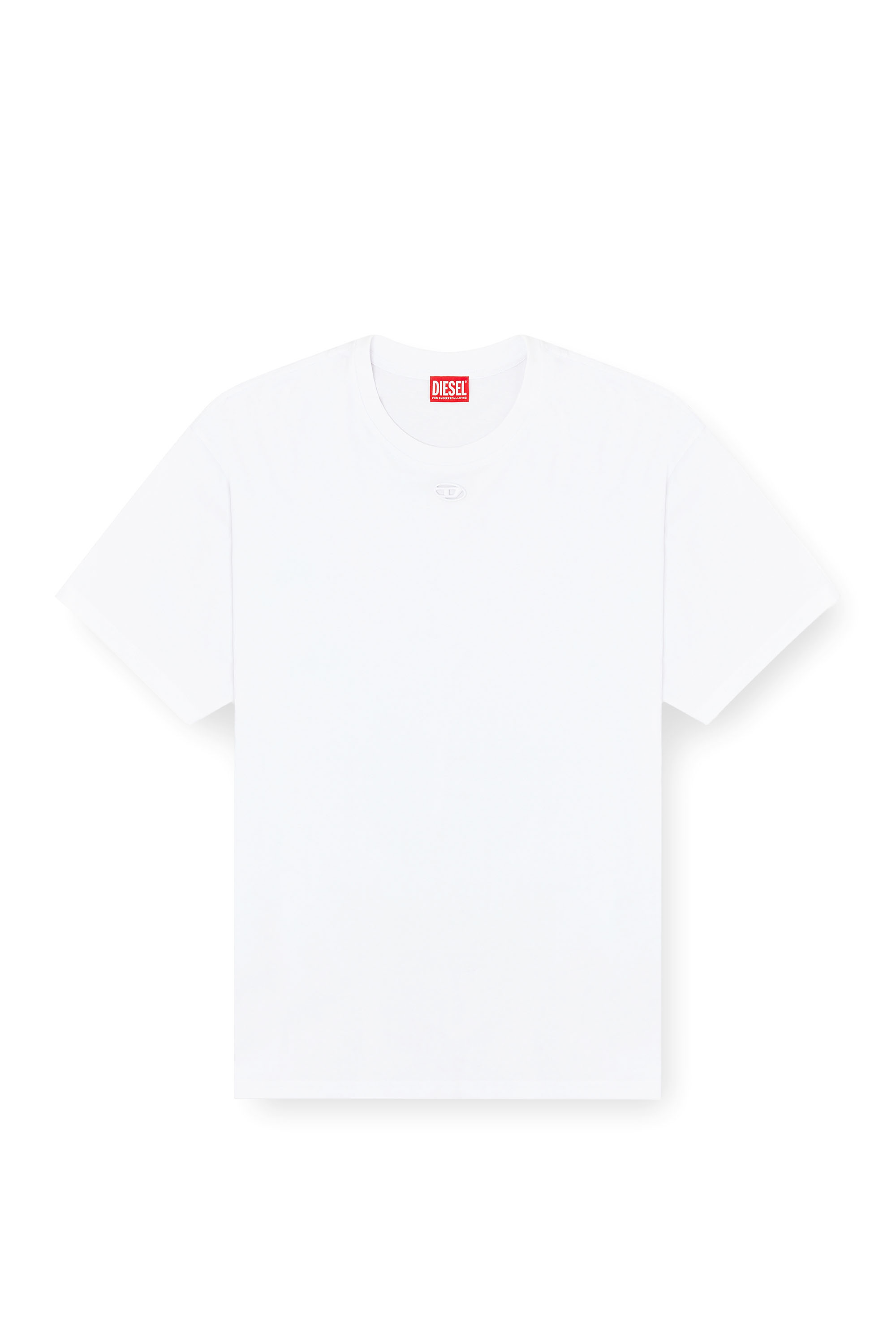 Diesel - T-BOXT-DCO, Man's Relaxed cotton T-shirt with Oval D embroidery in White - 2