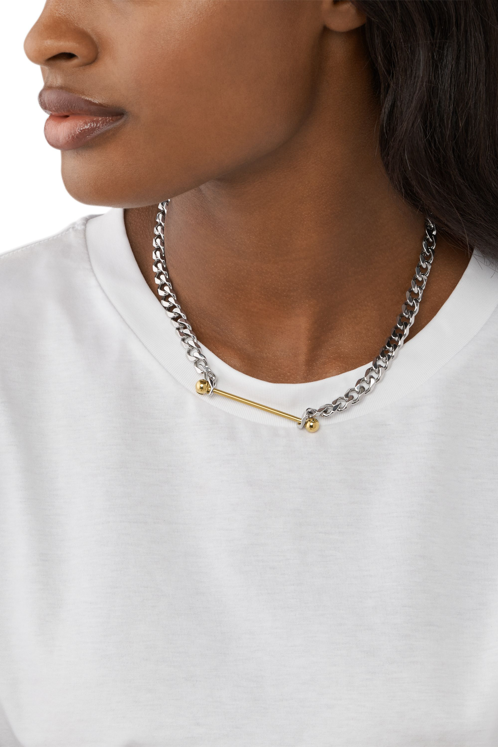 Diesel - DX1408, Collar de cadena de acero inoxidable Unisex in Plateado - 3