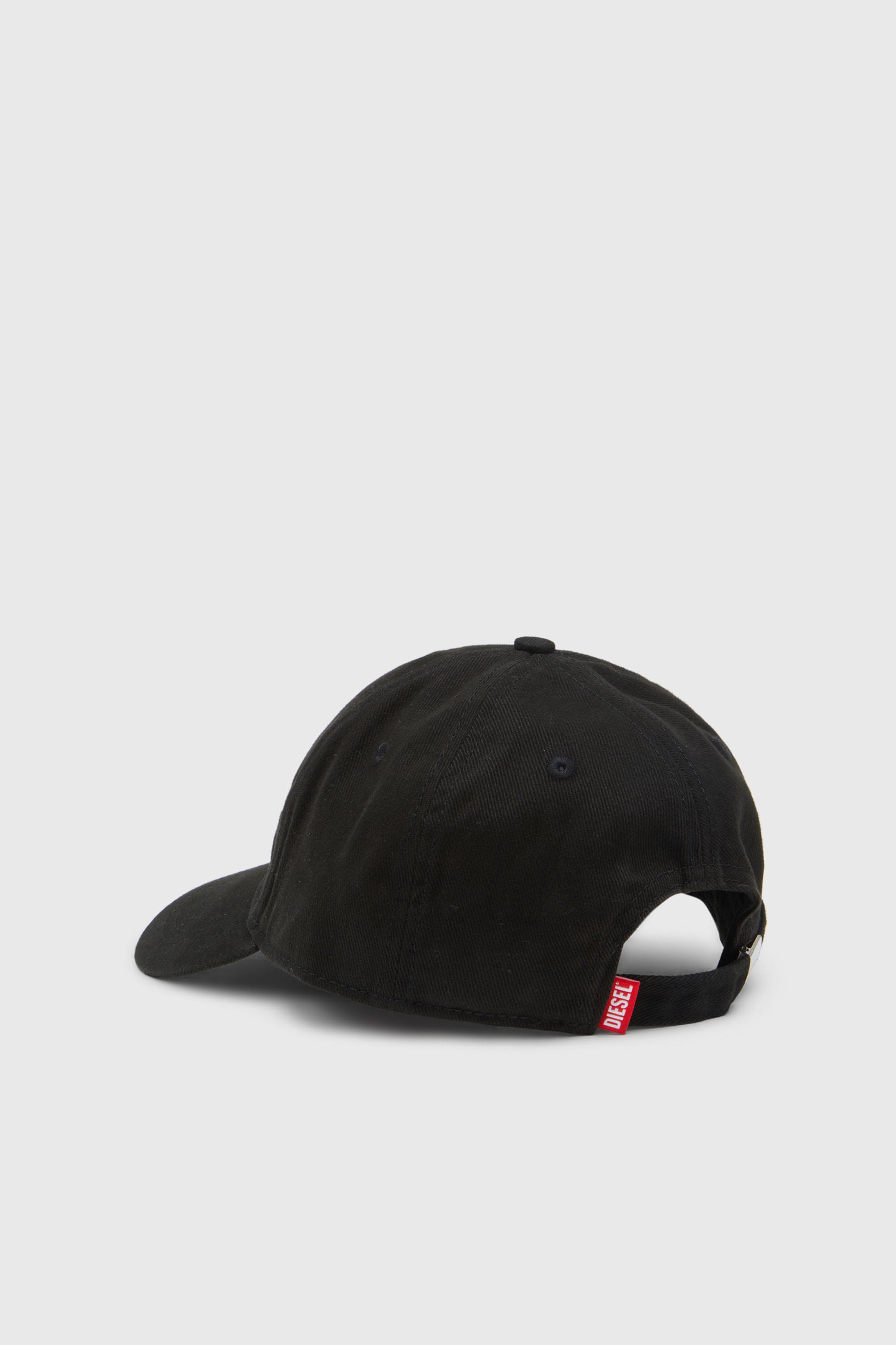 Diesel - CORRY-JACQ-WASH, Man's Baseball cap with logo patch in Black/Red - 2