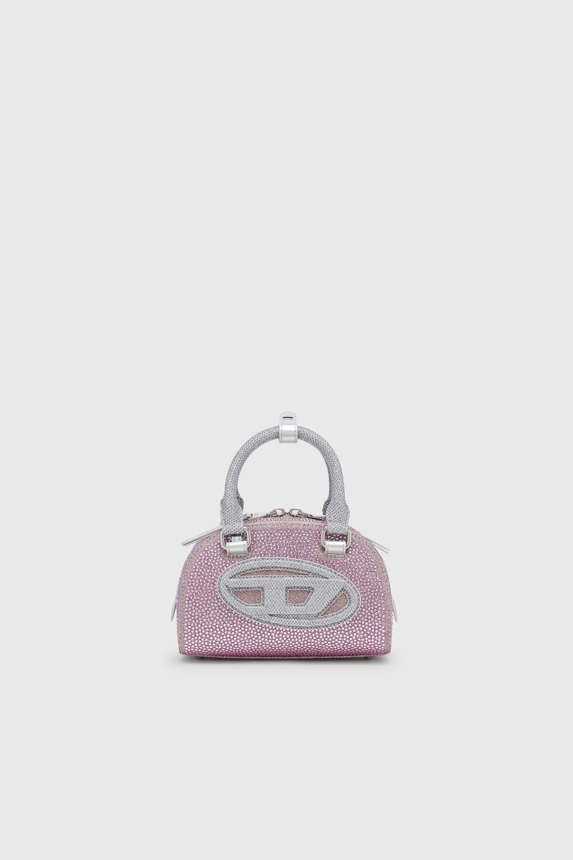 Diesel - 1DR DOME CROSSBODY, Female's 1DR Dome - Small bowling bag in crystal Lurex in Pink - 1