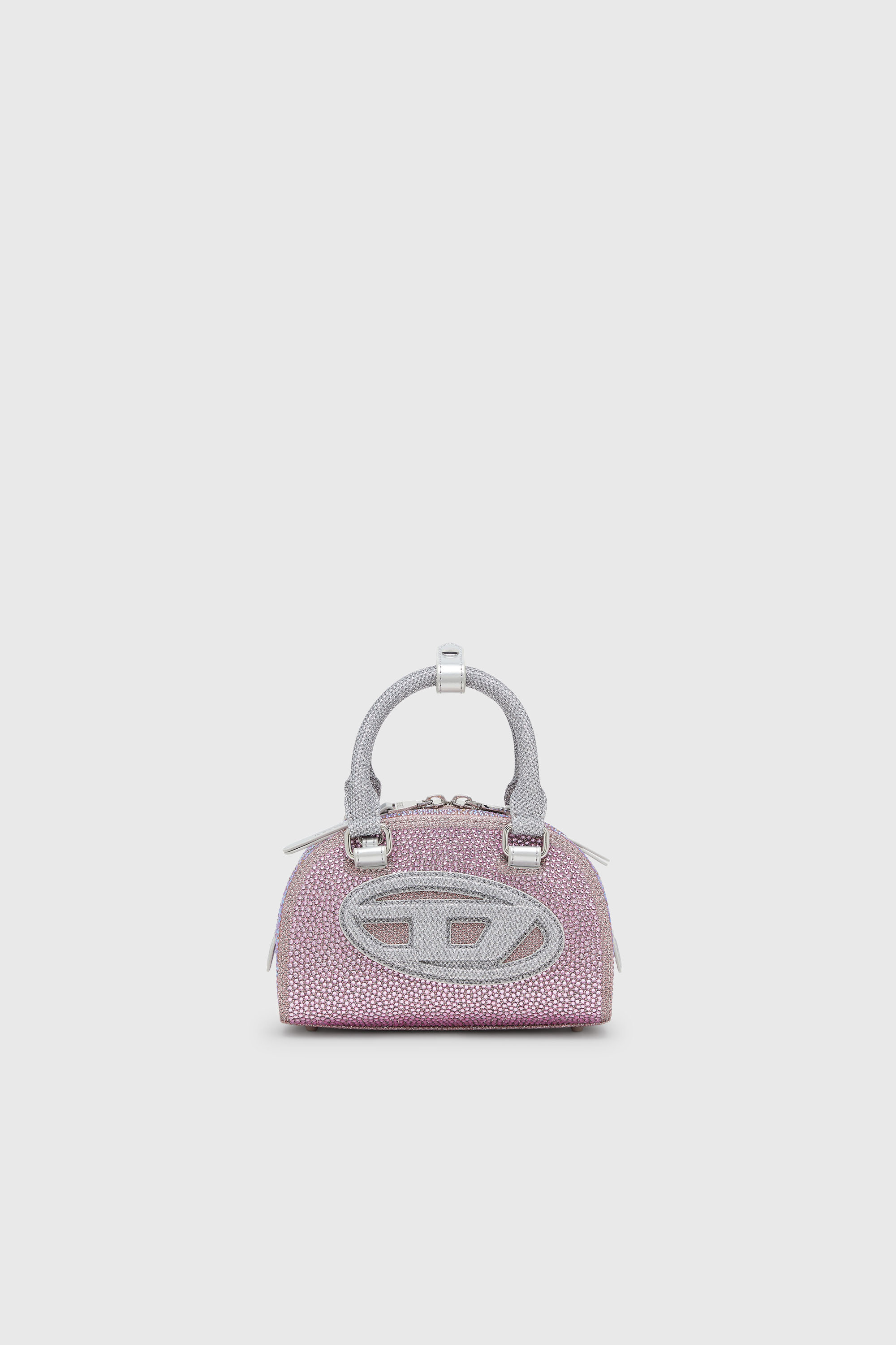 Diesel - 1DR DOME CROSSBODY, 1DR Dome - Peque&ntilde;o bolso bandolera en crystal Lurex Mujer in Rosa - 2