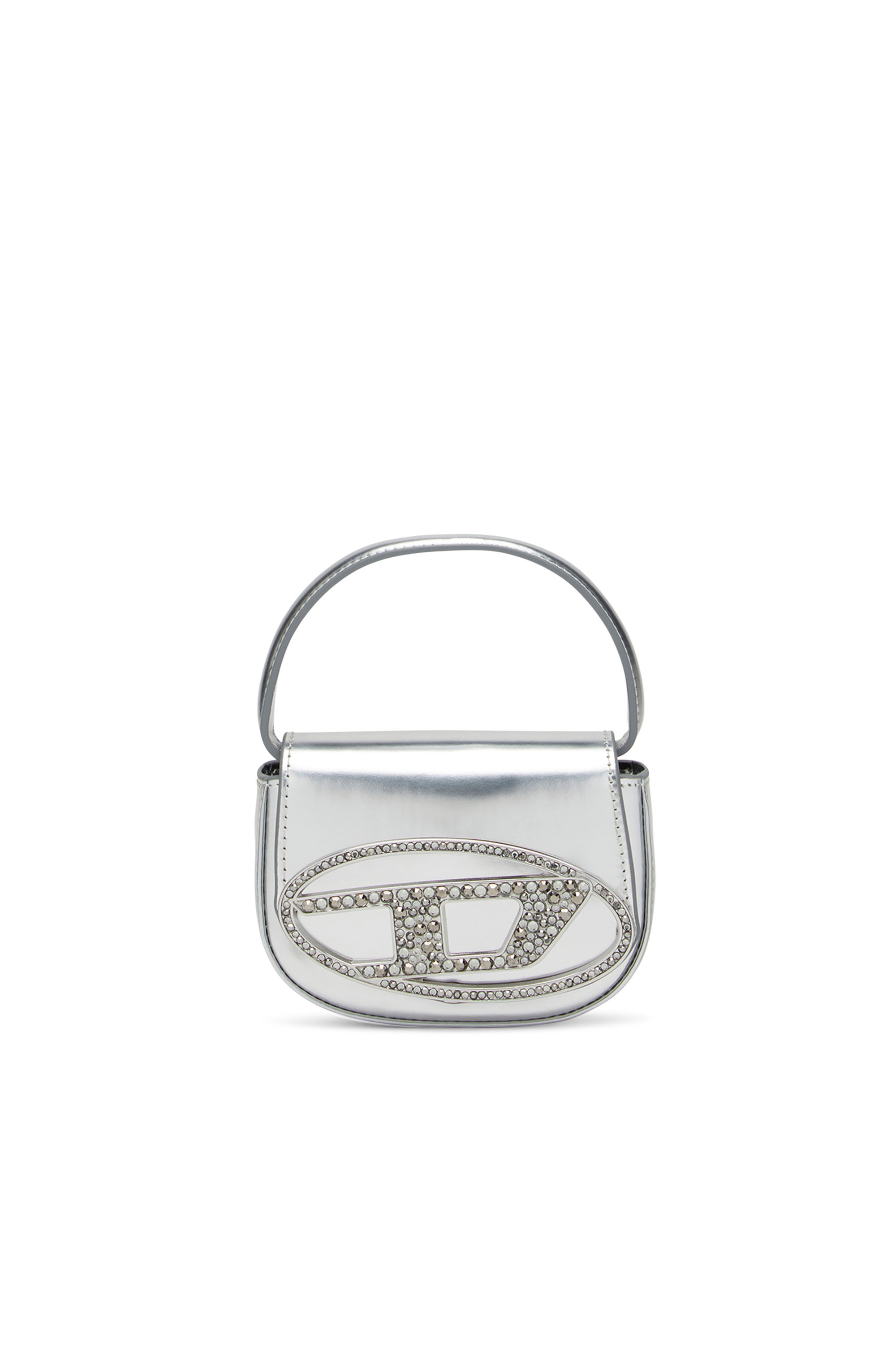 バッグ・カバンその他 DIESEL Woman Mini bag Silver X08396PS202 H0535 Women's 1DR-Iconic shoulder bag in mirrored leather | Silver