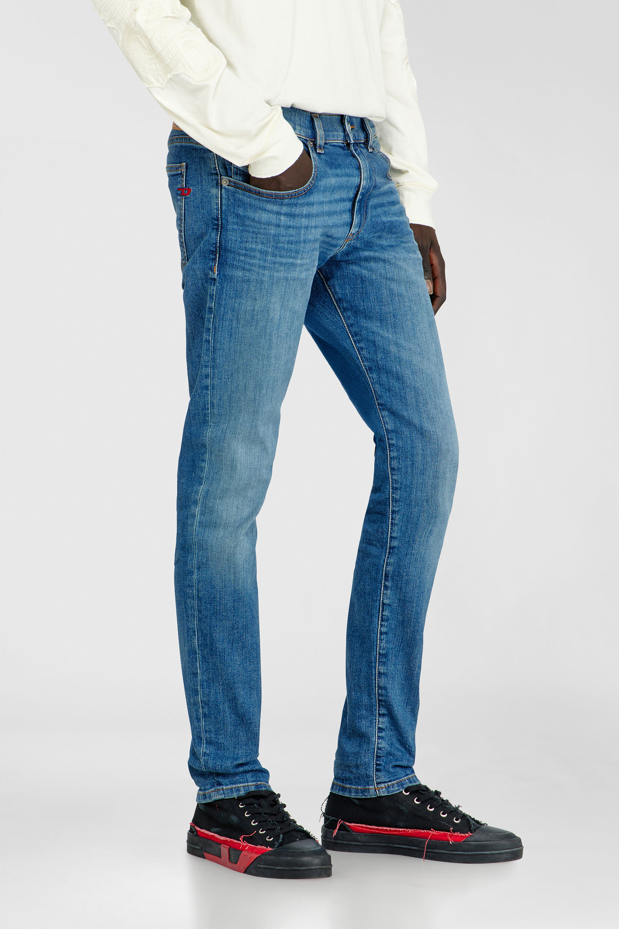 Diesel - Slim Jeans 2019 D-Strukt 0KIAL Homme, Bleu Clair - Image 7