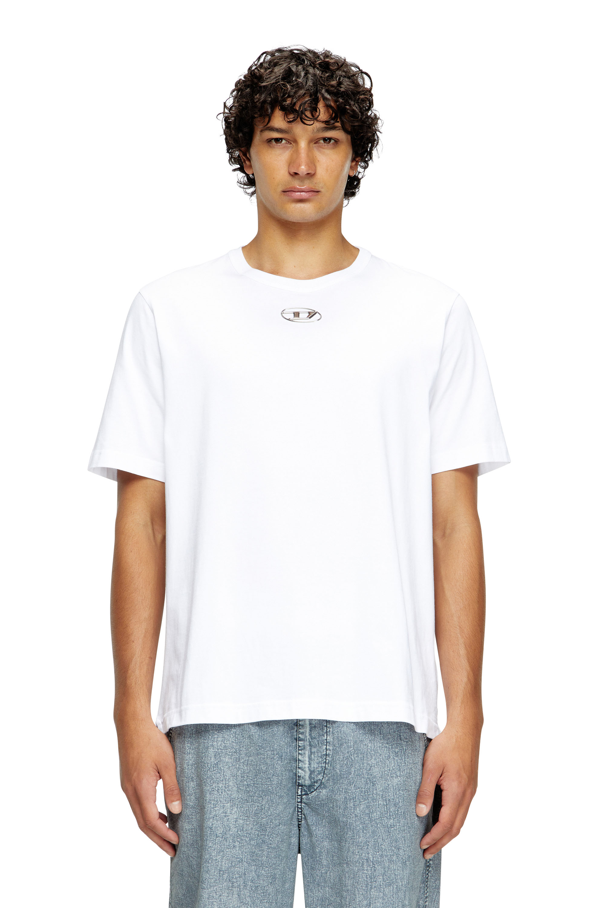 Diesel - T-JUST-OD, Man's T-shirt with injection moulded logo in White - 1