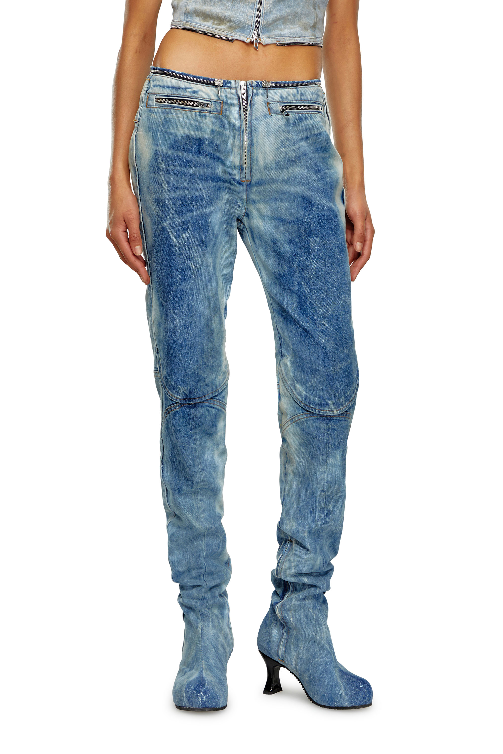 Diesel - Bootcut Jeans D-Gen 0PGAM Femme, Bleu moyen - Image 3