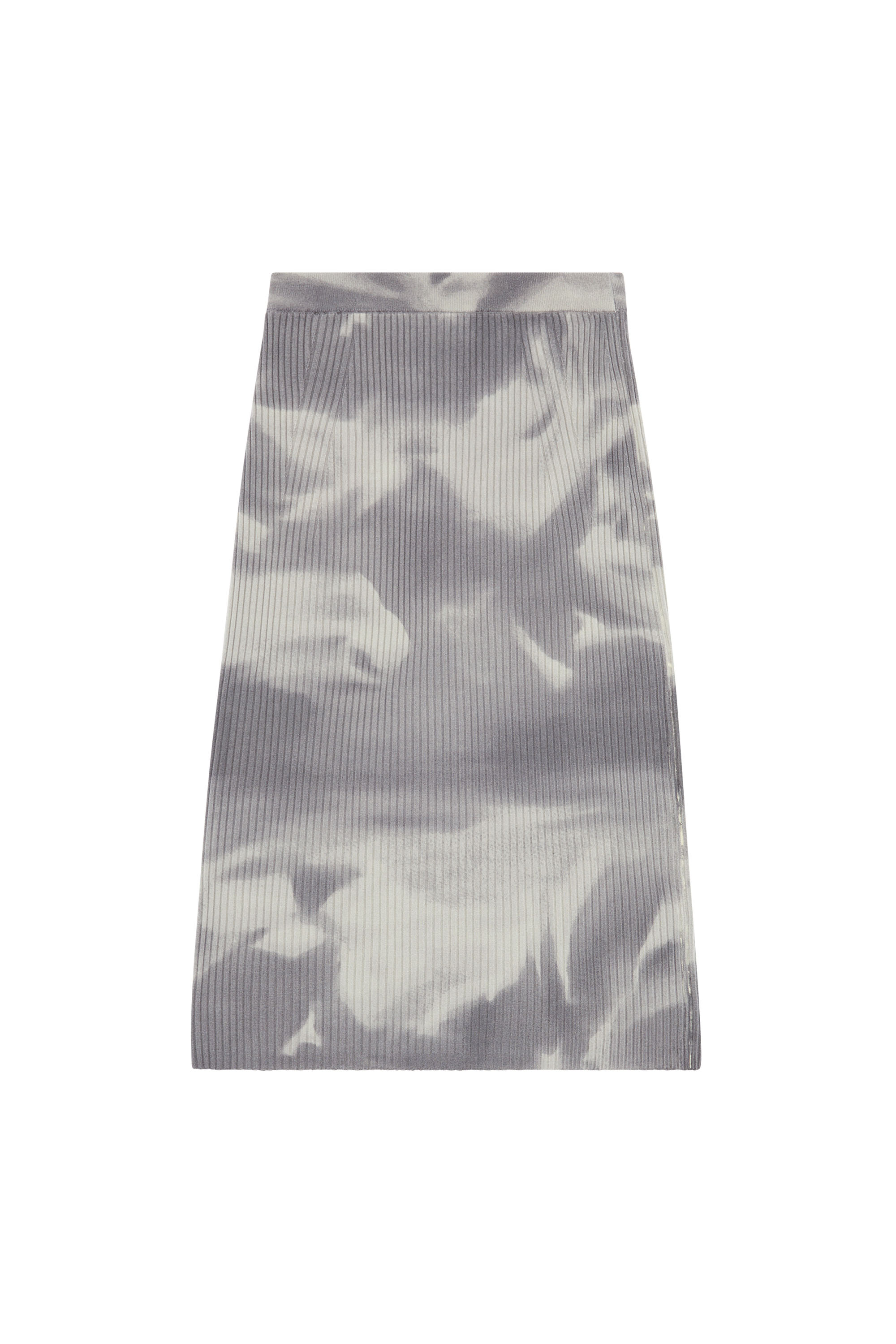 Diesel - M-BETTY, Woman's Midi skirt in camo wool knit in Grey - 2
