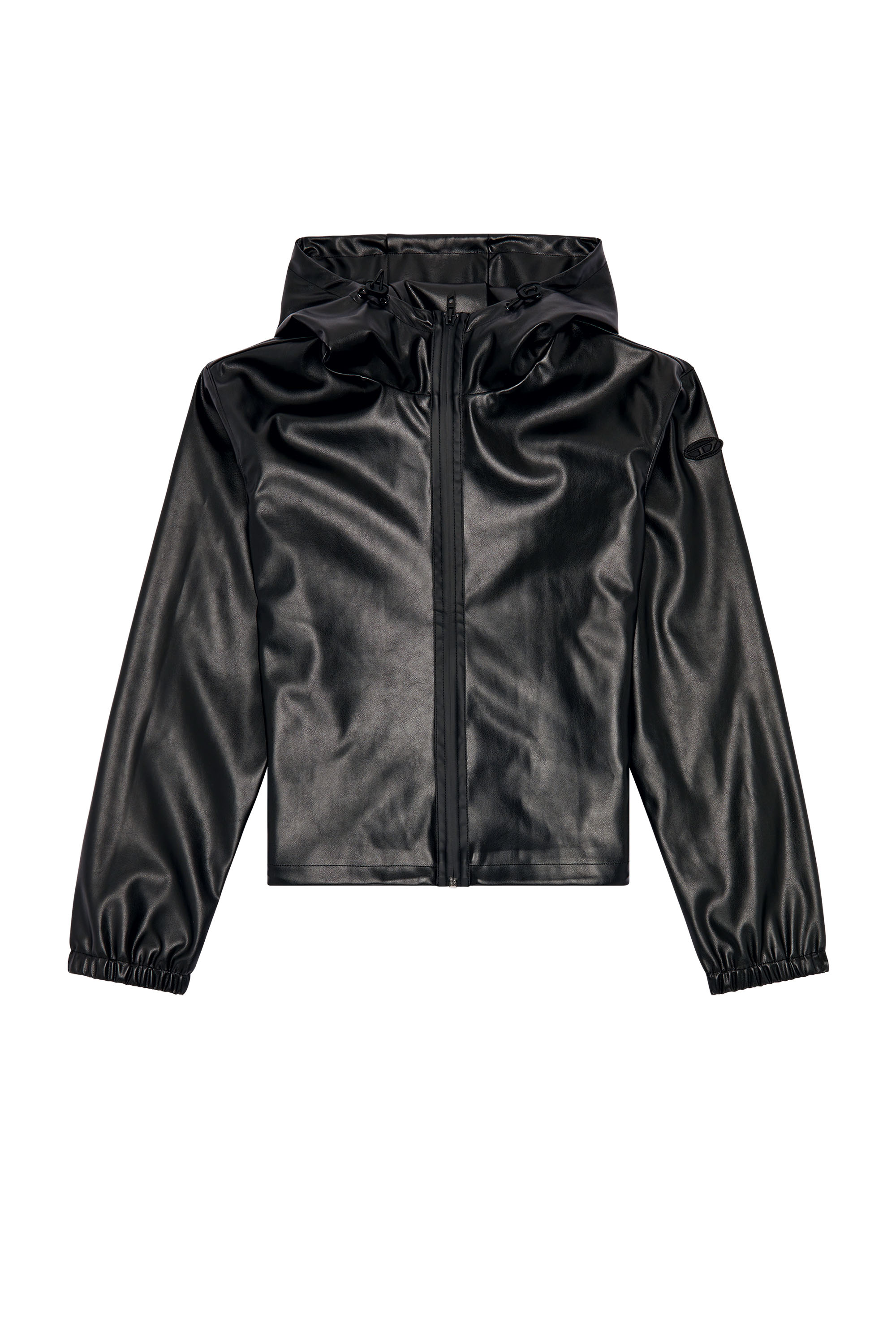 Women's Hooded jacket in coated fabric | Black | Diesel