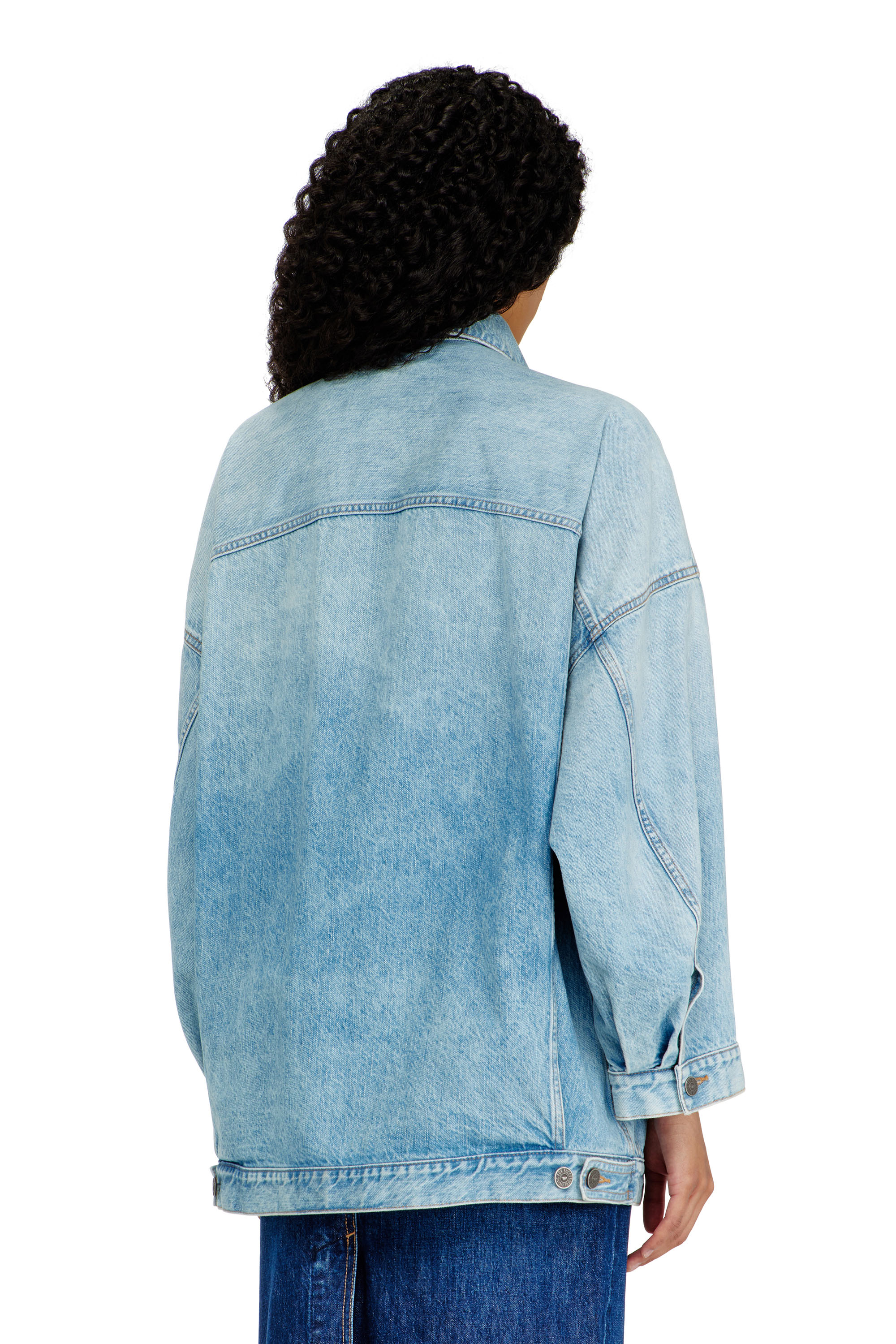 Diesel - DE-LIN, Woman's Oversized denim workwear jacket in Light Blue - 5