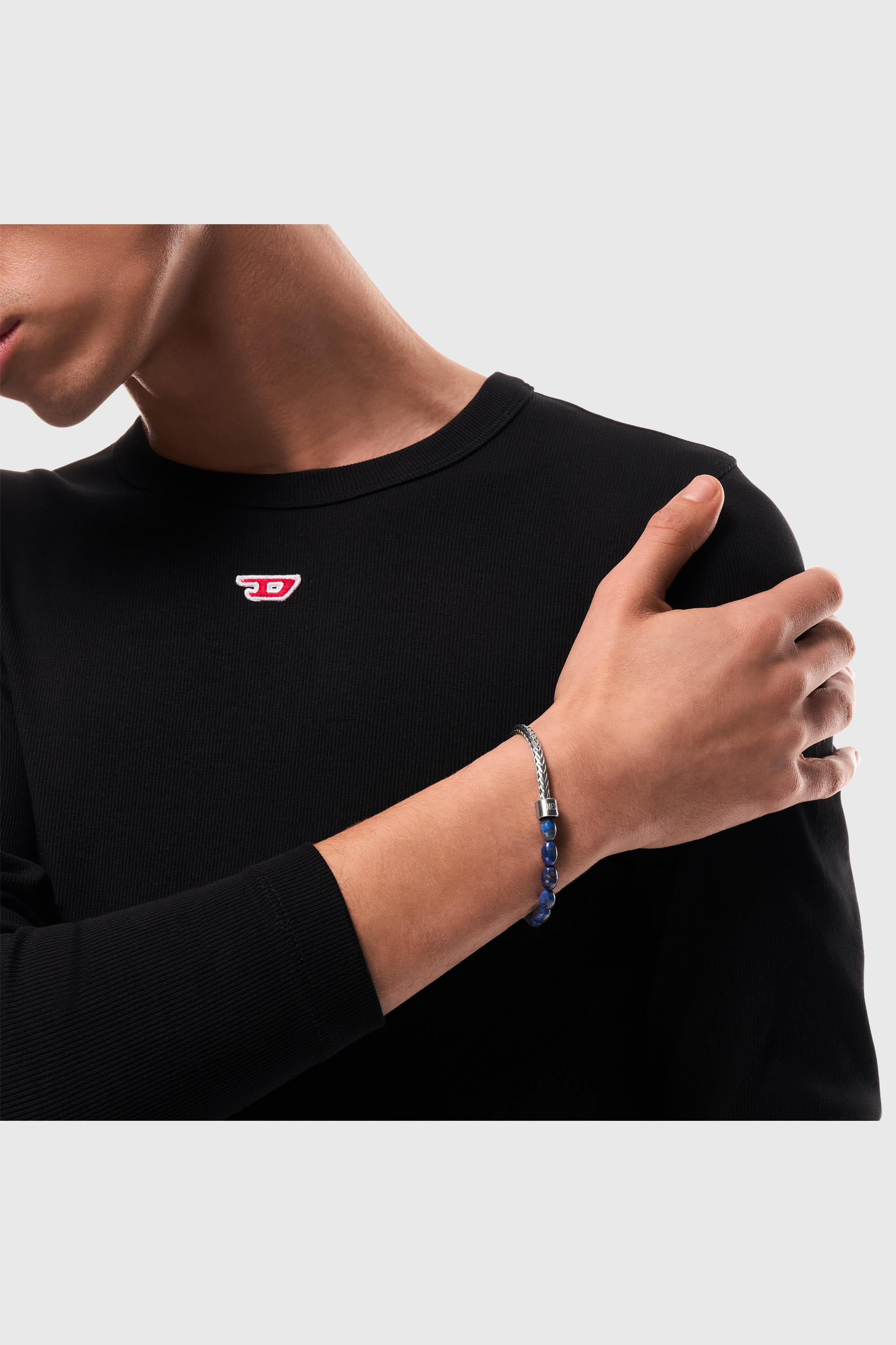 Diesel - DX1713040, Pulsera de cuentas de lapisl&aacute;zuli Unisex in Plateado - 4