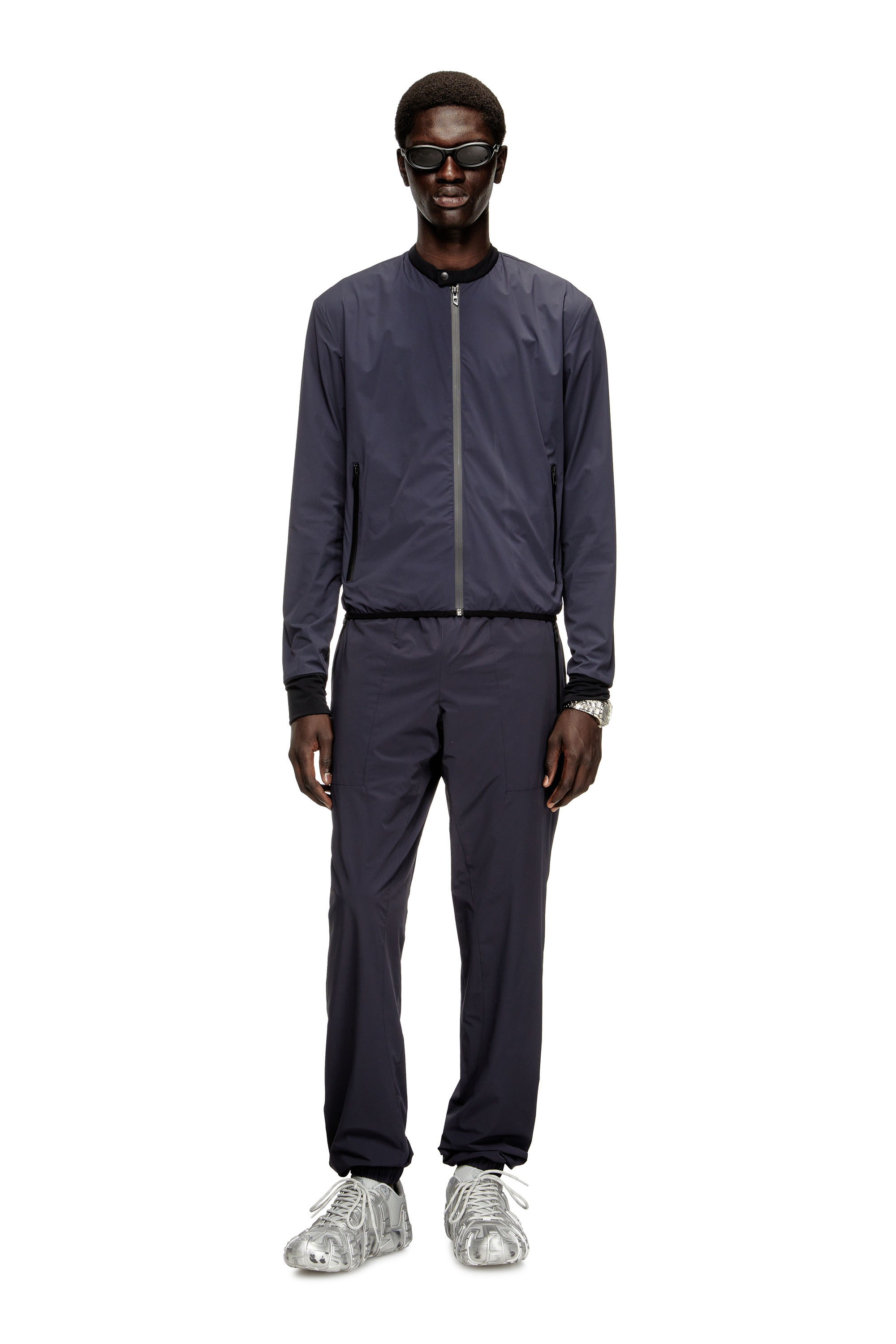 Diesel - P-ARDO-LONG, Man's Trousers in bi-stretch nylon in Dark Blue - 1