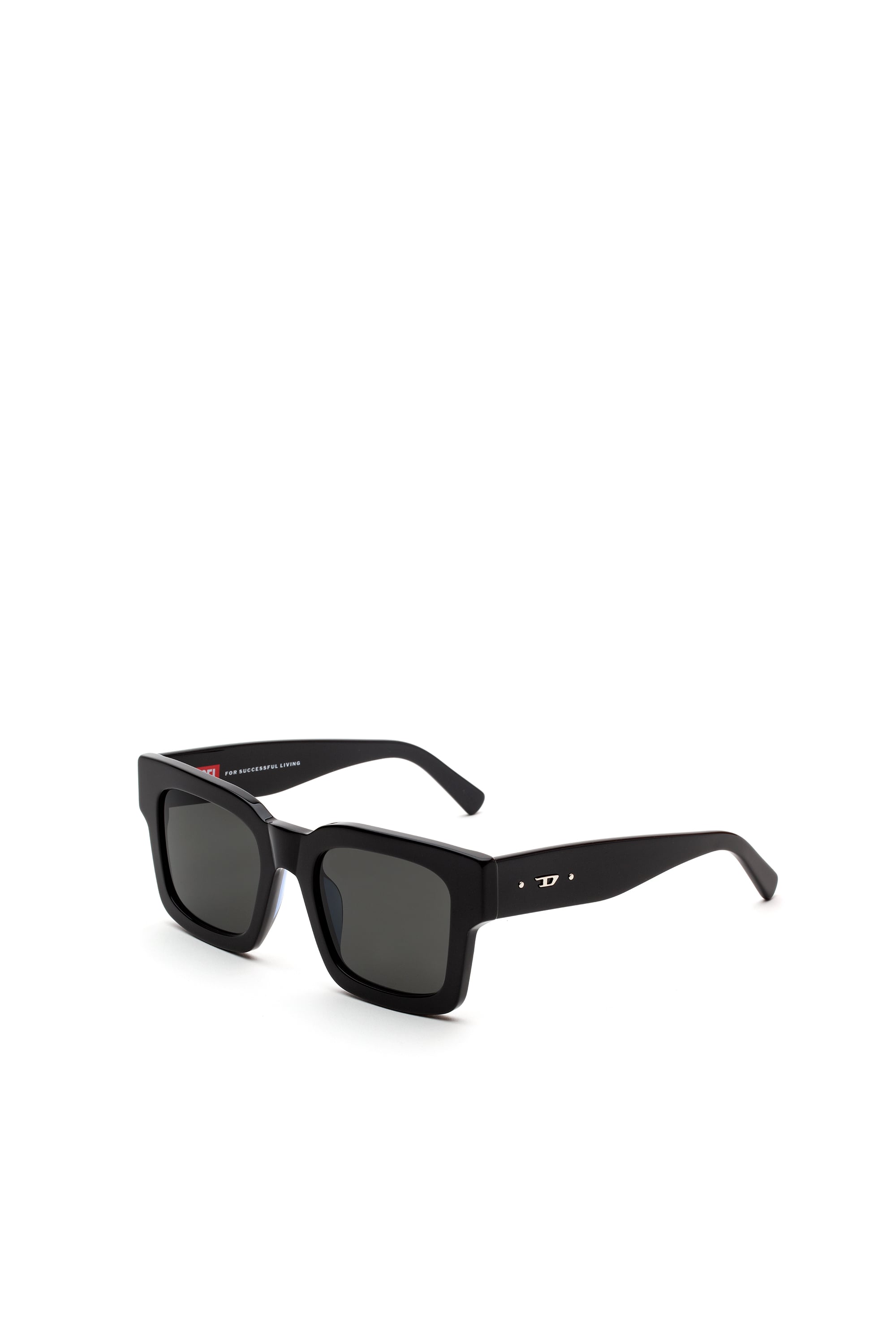 DM0366: Black wide squared shape sunglasses | Diesel