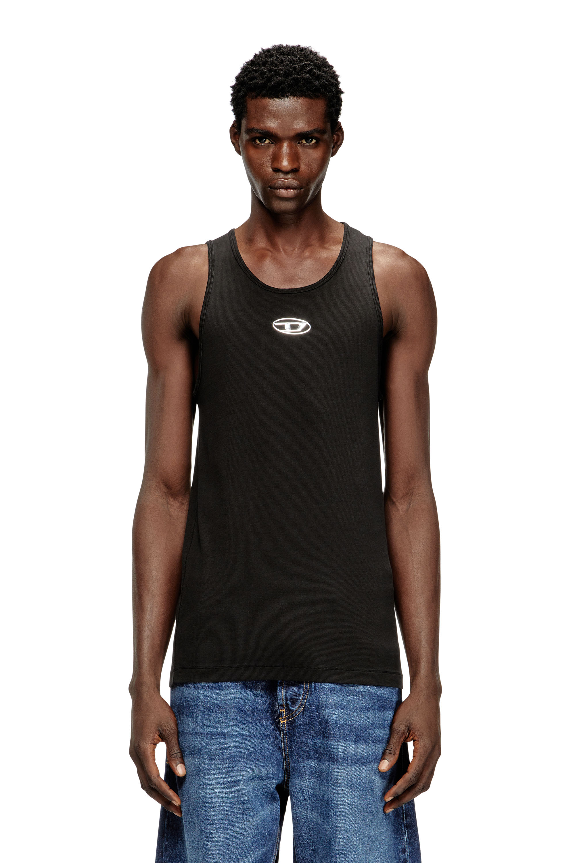 Diesel - T-LIFTY-IOD, Man's Cotton tank top with logo in Black - 1