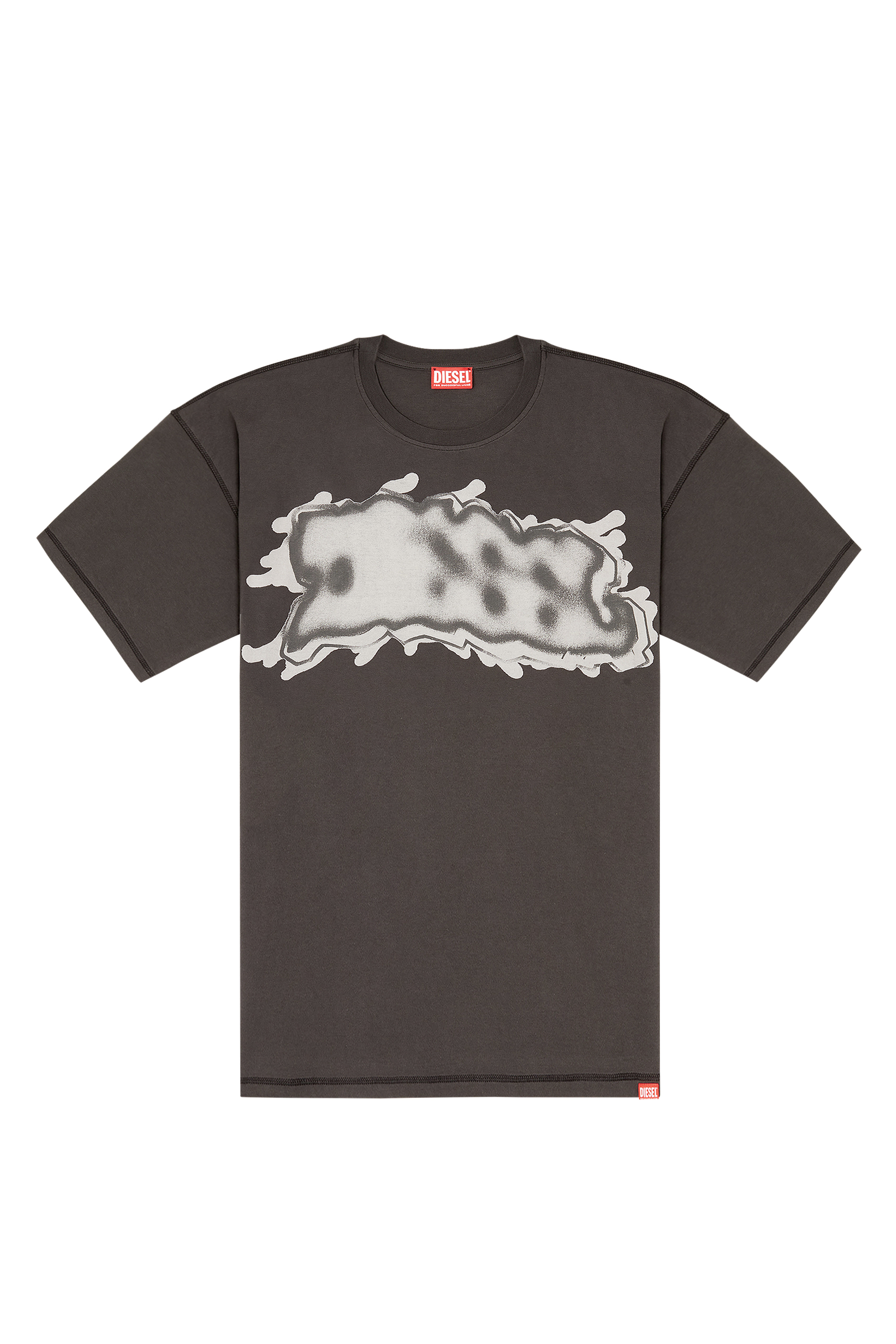 Diesel - T-LEONARD-IHBJ, T-shirt avec imprimé graffiti Homme in Gris - 2