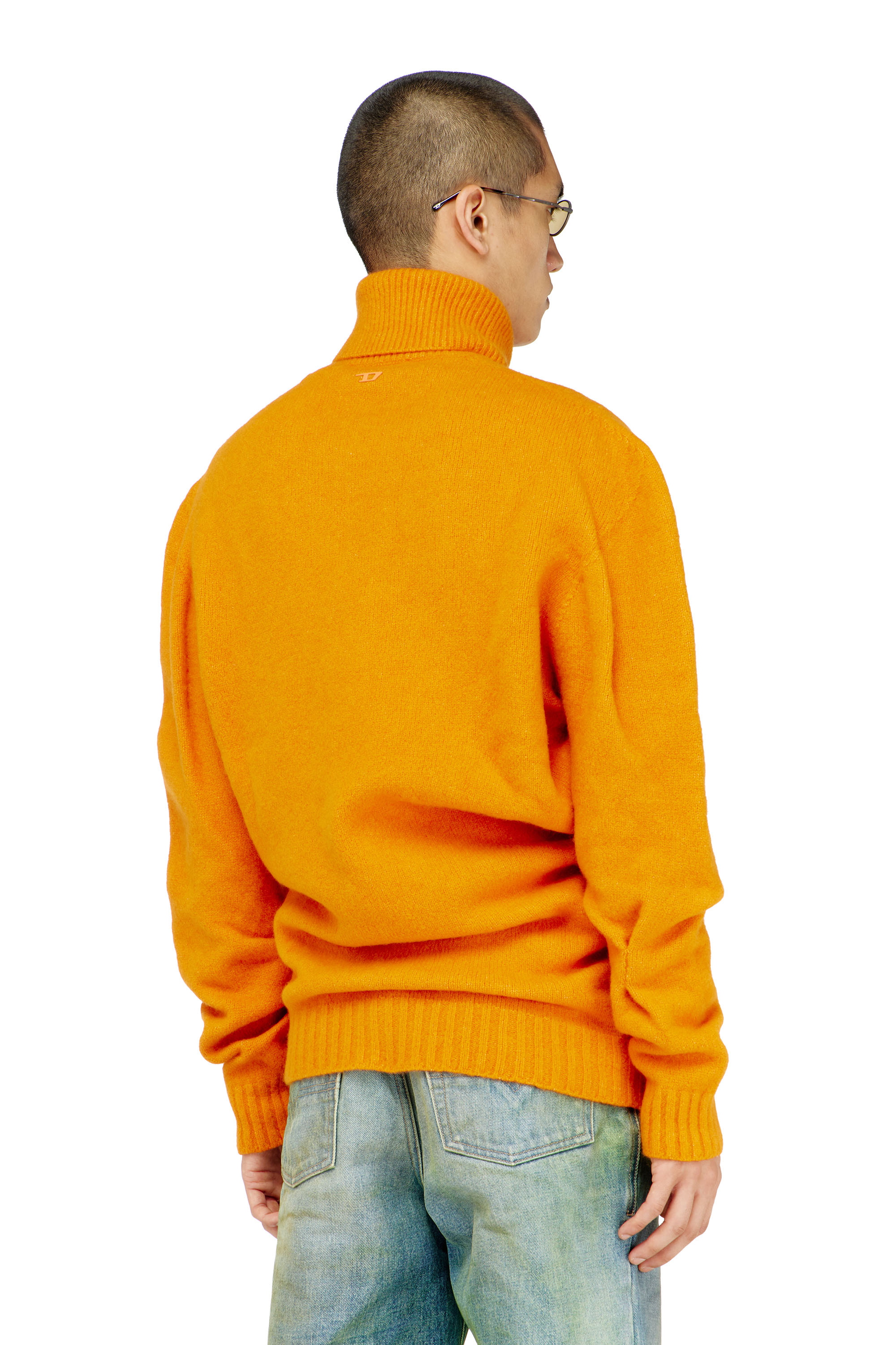 Diesel - K-ANDREW, Male's Button-neck jumper in wrinkled boiled knit in null - 4