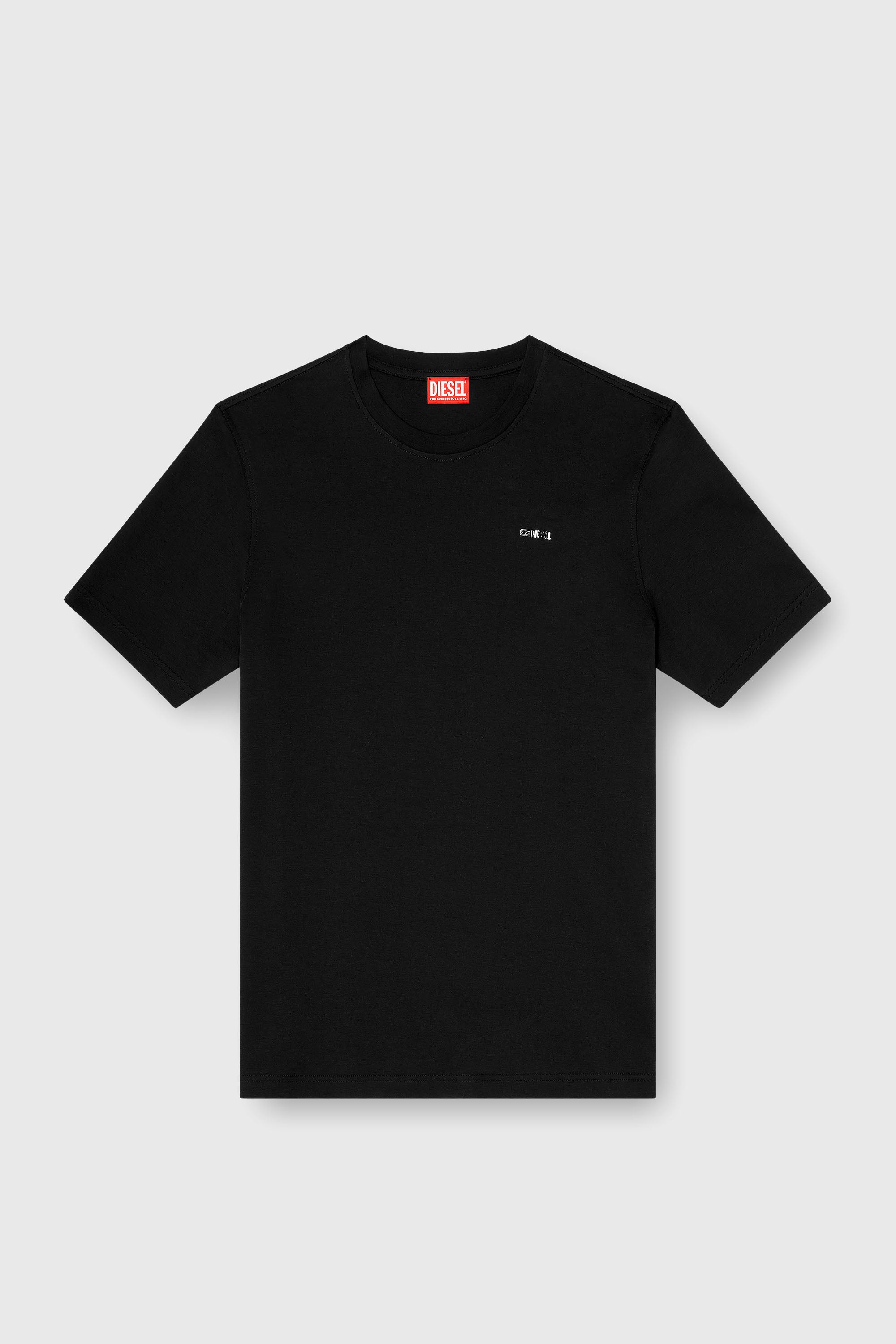 Diesel - T-ADJUST-MET, Man's Cotton T-shirt with small logo on chest in Black - 2