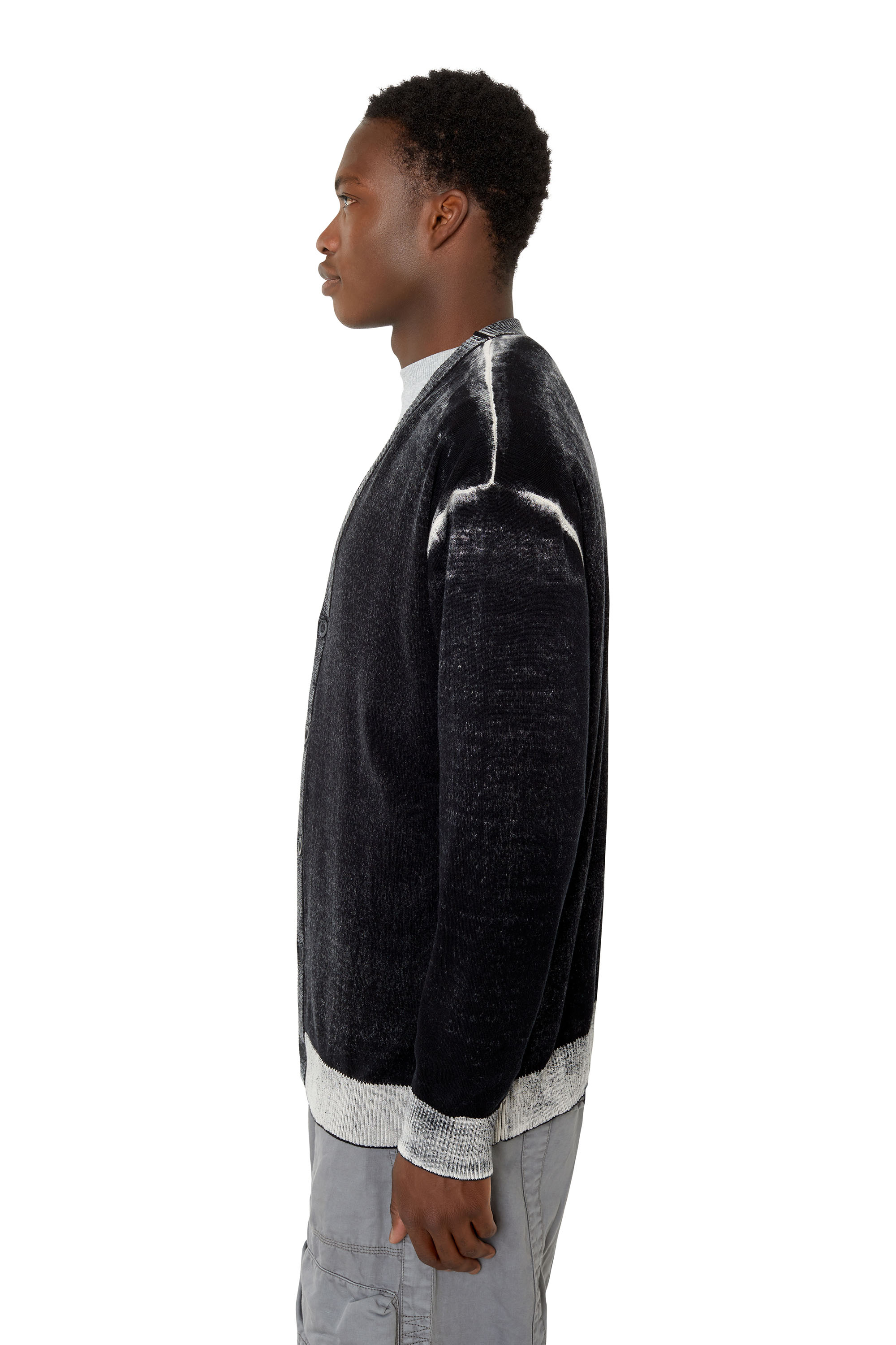 K-LARENCE CARDIGAN Man: Treated cardigan with DSL logo | Diesel