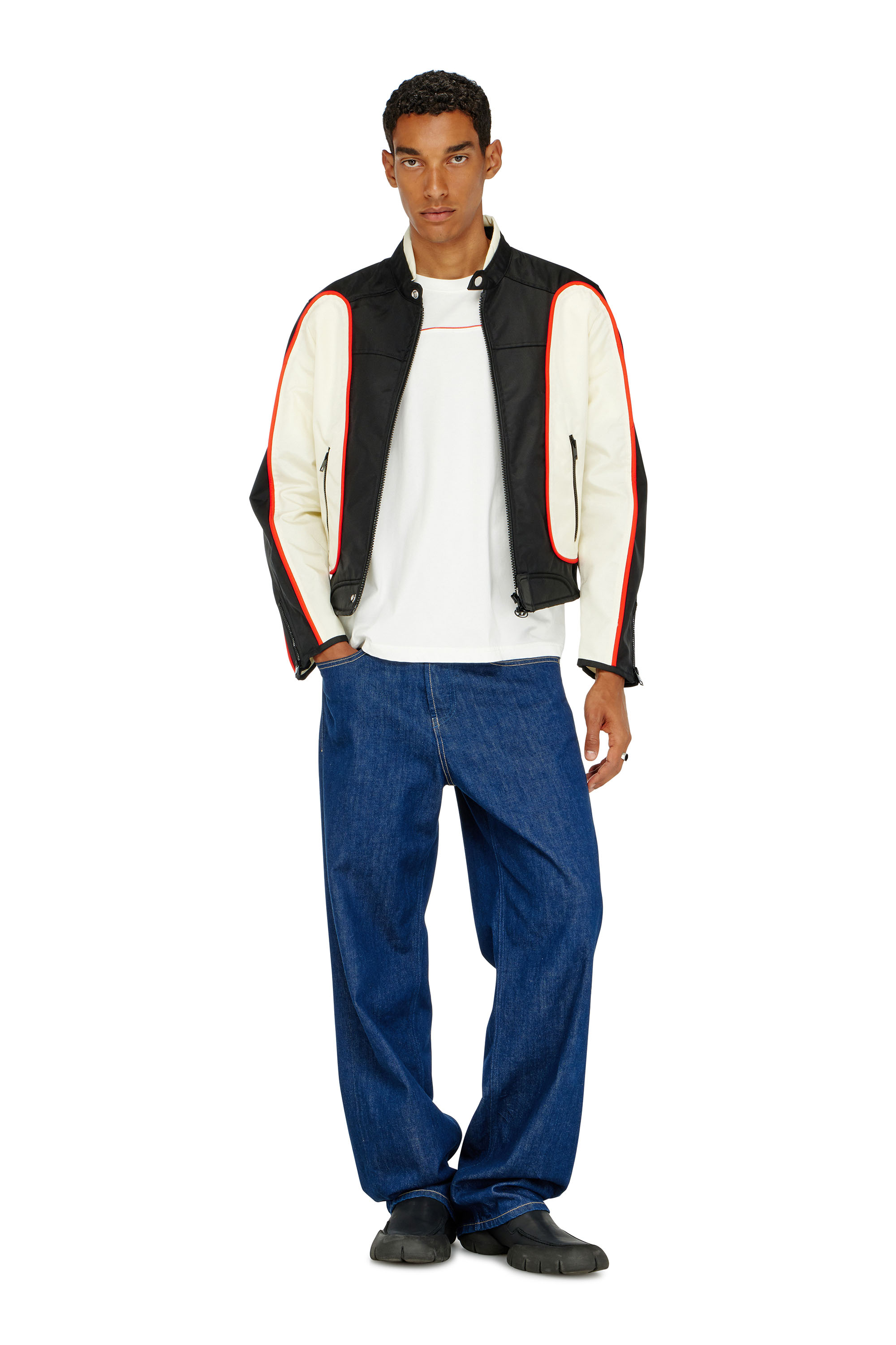 Diesel - T-NORM-PIPING, Camiseta con ribete en contraste Hombre in Blanco - 1