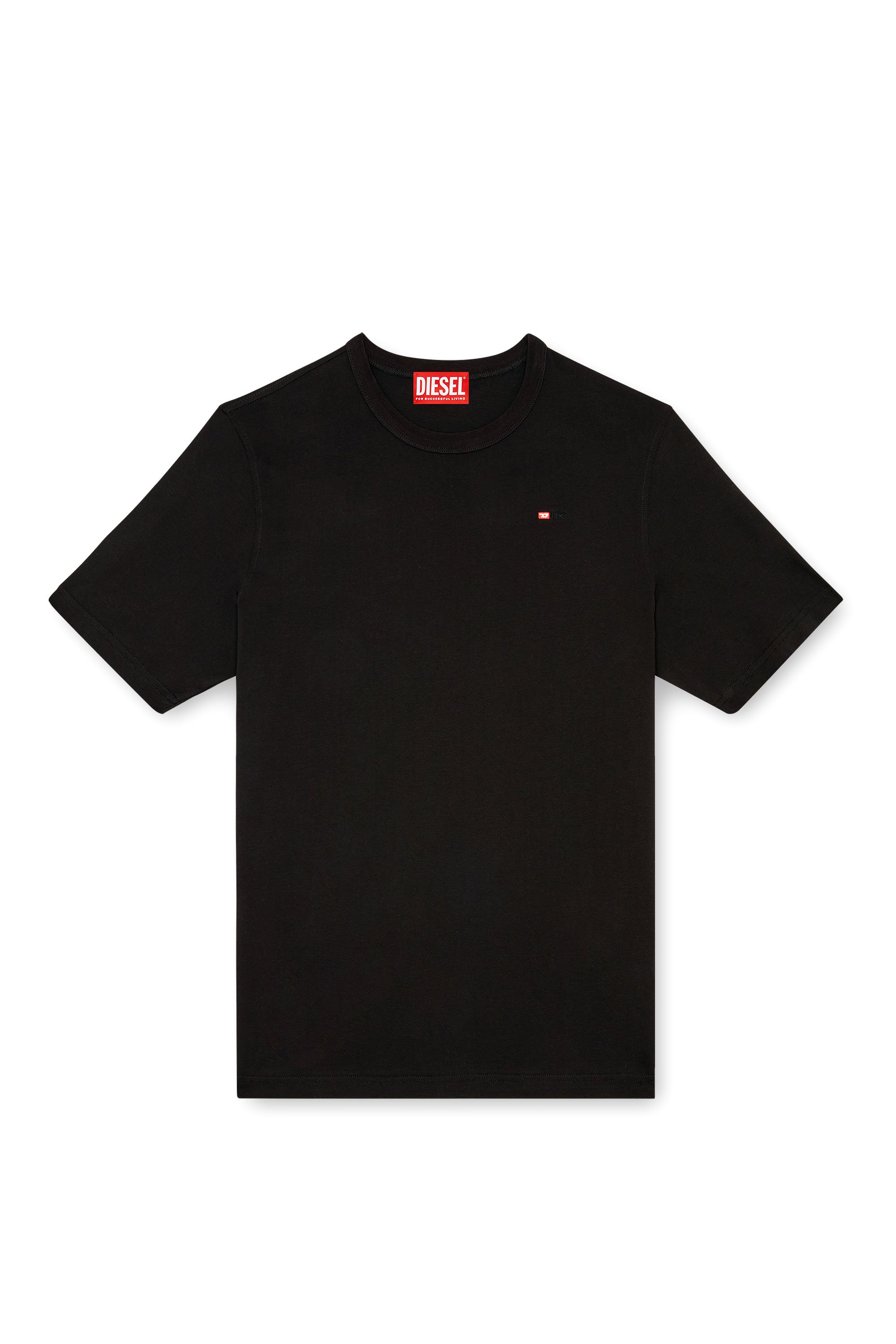 Diesel - T-ADJUST-MICRODIV, Unisex's T-shirt with micro-embroidered logo in Black - 2