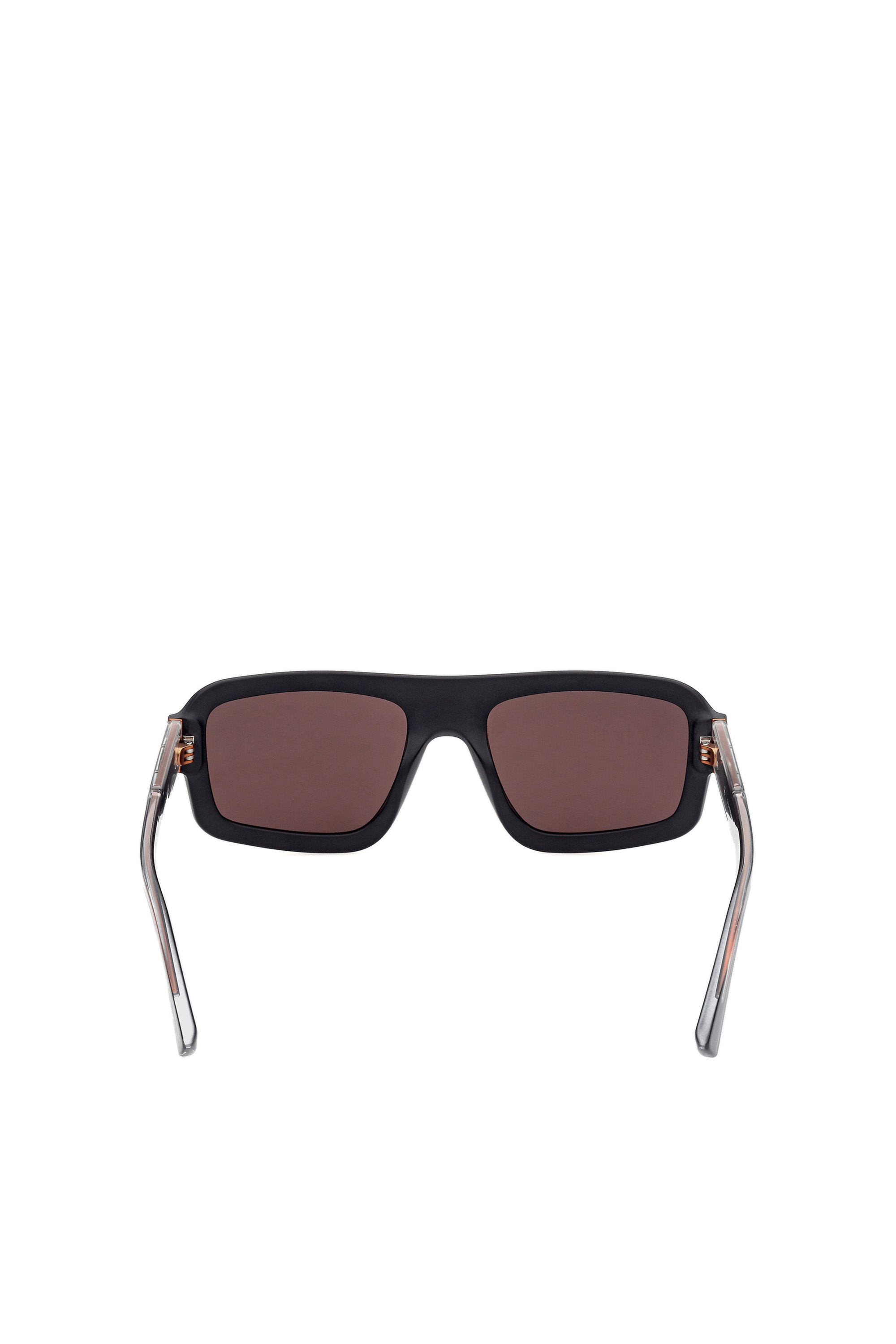 Diesel - DL0348, Man's Wrap fitting with bold construction sunglasses in Black/Red - 3