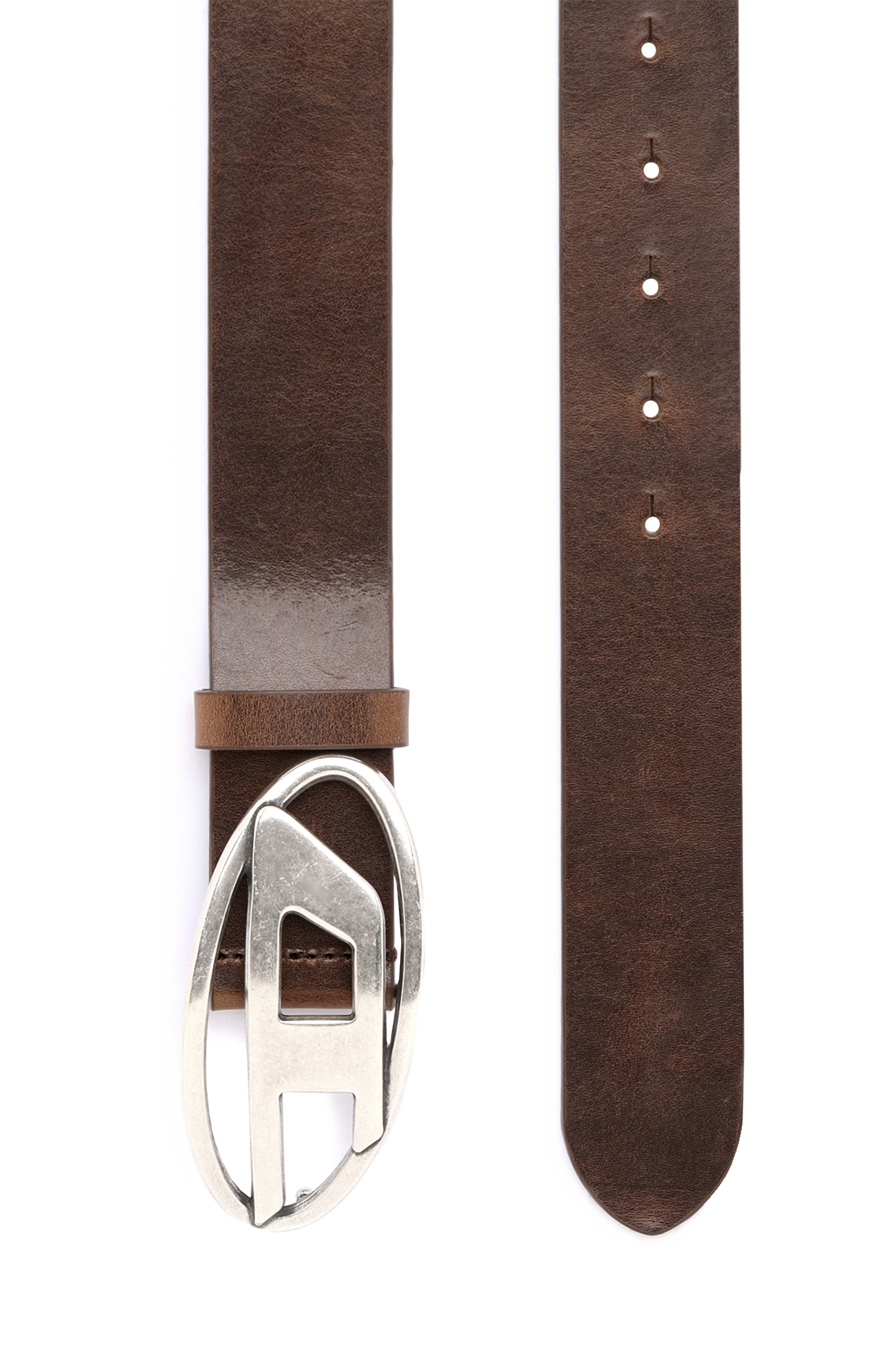 Diesel - B-1DR, Male's 3.9cm leather belt with D buckle in Brown - 2