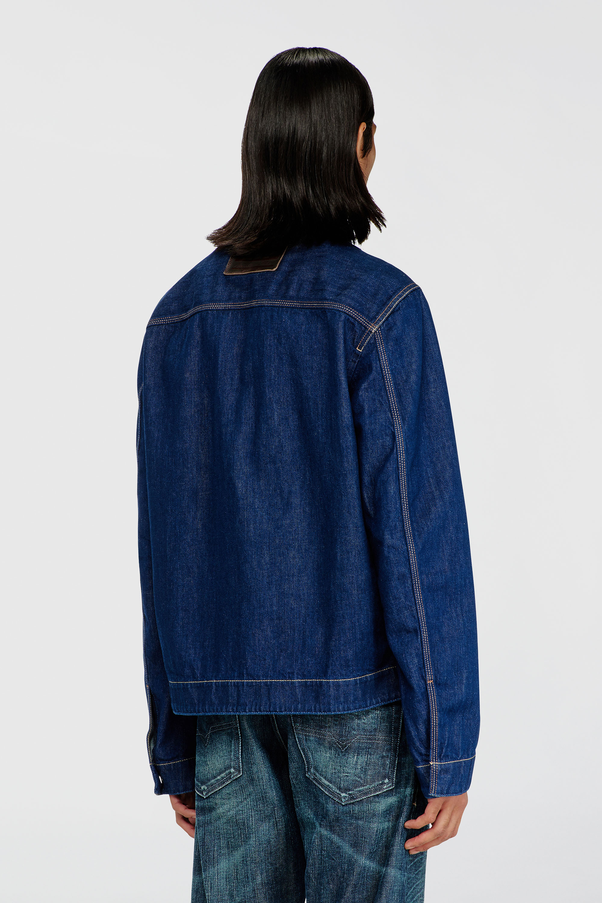 Diesel - D-ROHE, Man's Coach jacket in rinse denim in Medium blue - 5