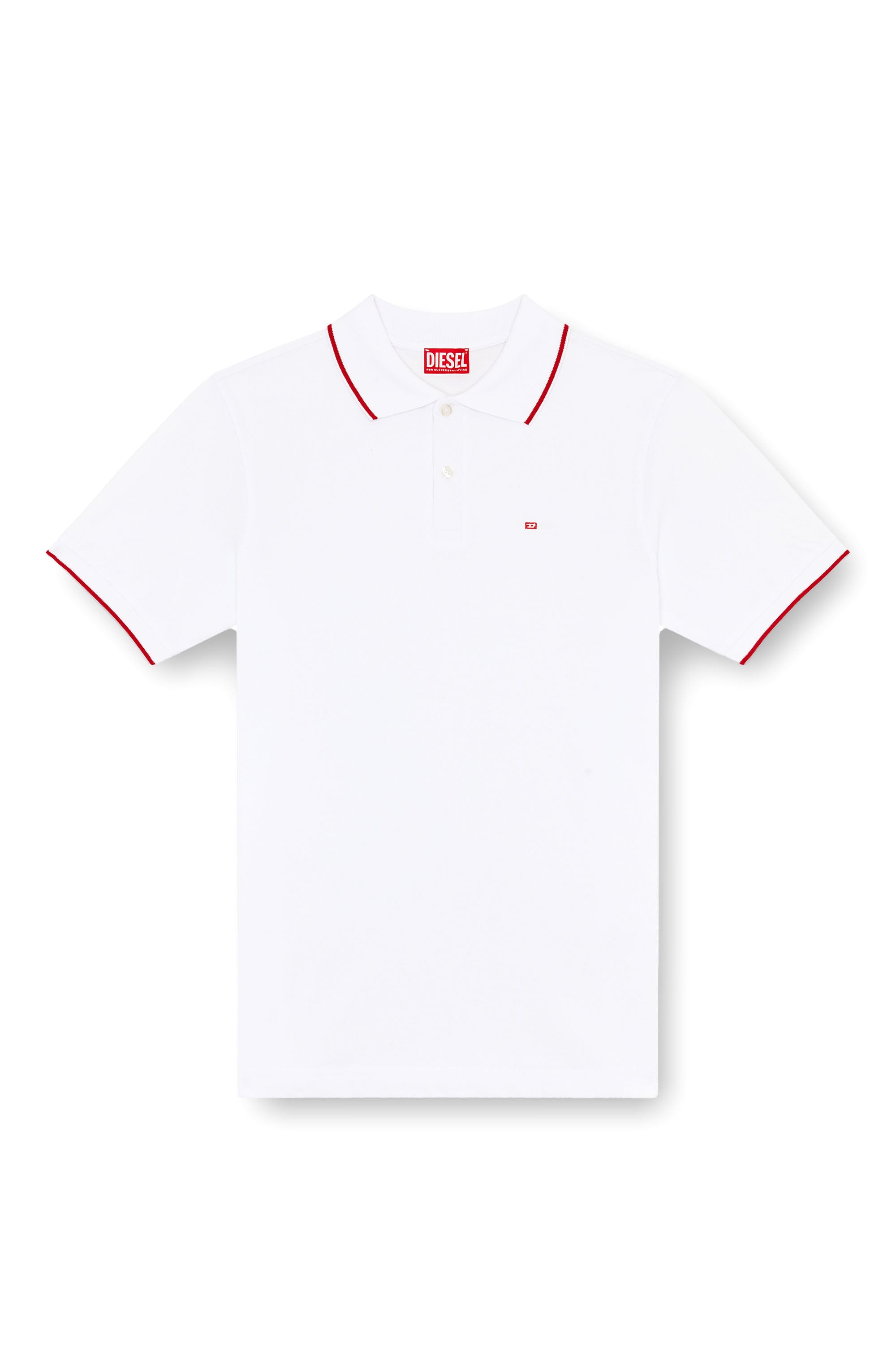 Diesel - T-FERRY-MICRODIV, Male's Polo shirt with micro Diesel embroidery in White - 4