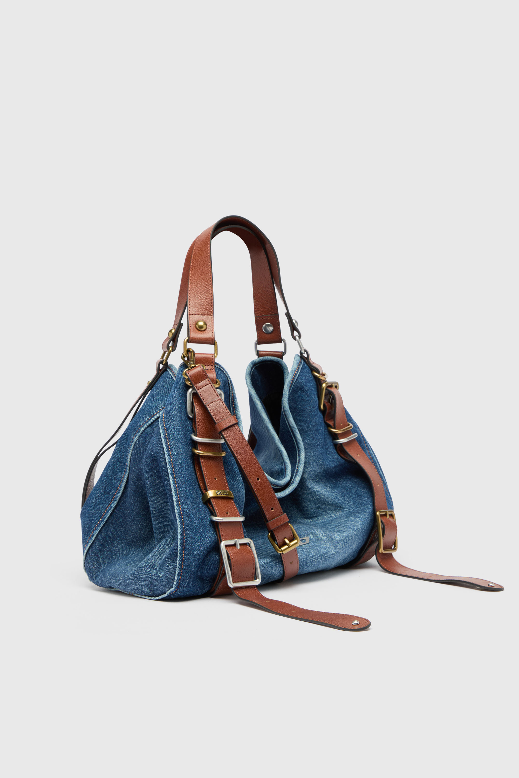 Diesel - D-ONE TOPHANDLE M, D-One-Medium sac &agrave; poign&eacute;e sup&eacute;rieure en denim et cuir Femme in ToBeDefined - 3
